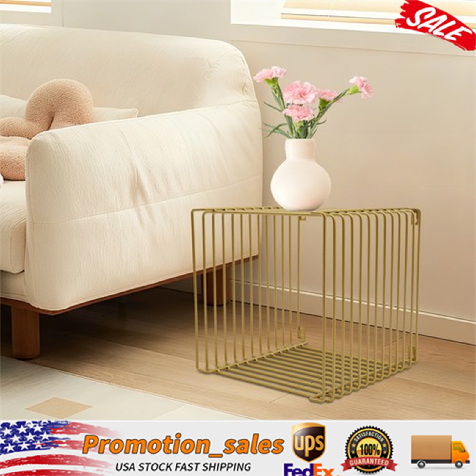 Linear Side Table Square Geometry Retro End Desk Multi-Purpose Tables Furniture