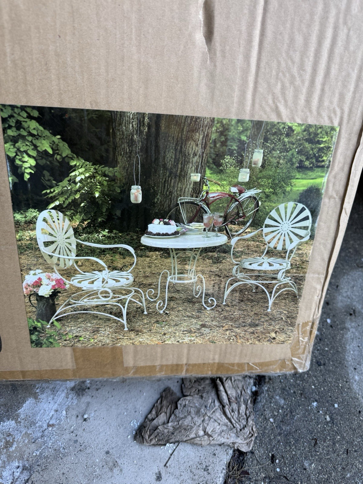 Sears Country Living White Metal Bistro Table Only SA3278 SKU 80890 Open Box