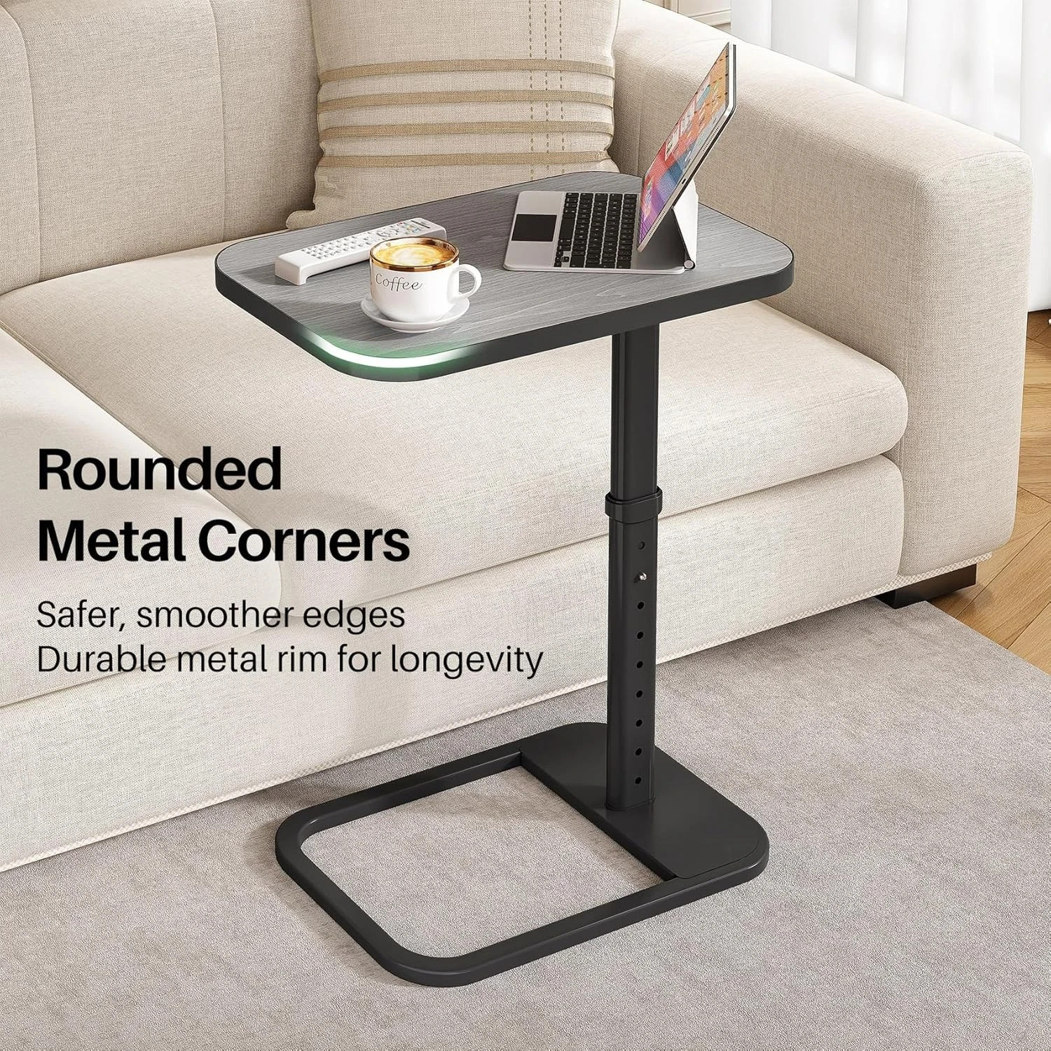 Kitstorack Upgraded Tray Table W/ Panel Lock, 90° Flip Design & Adj Ht. – Brown!