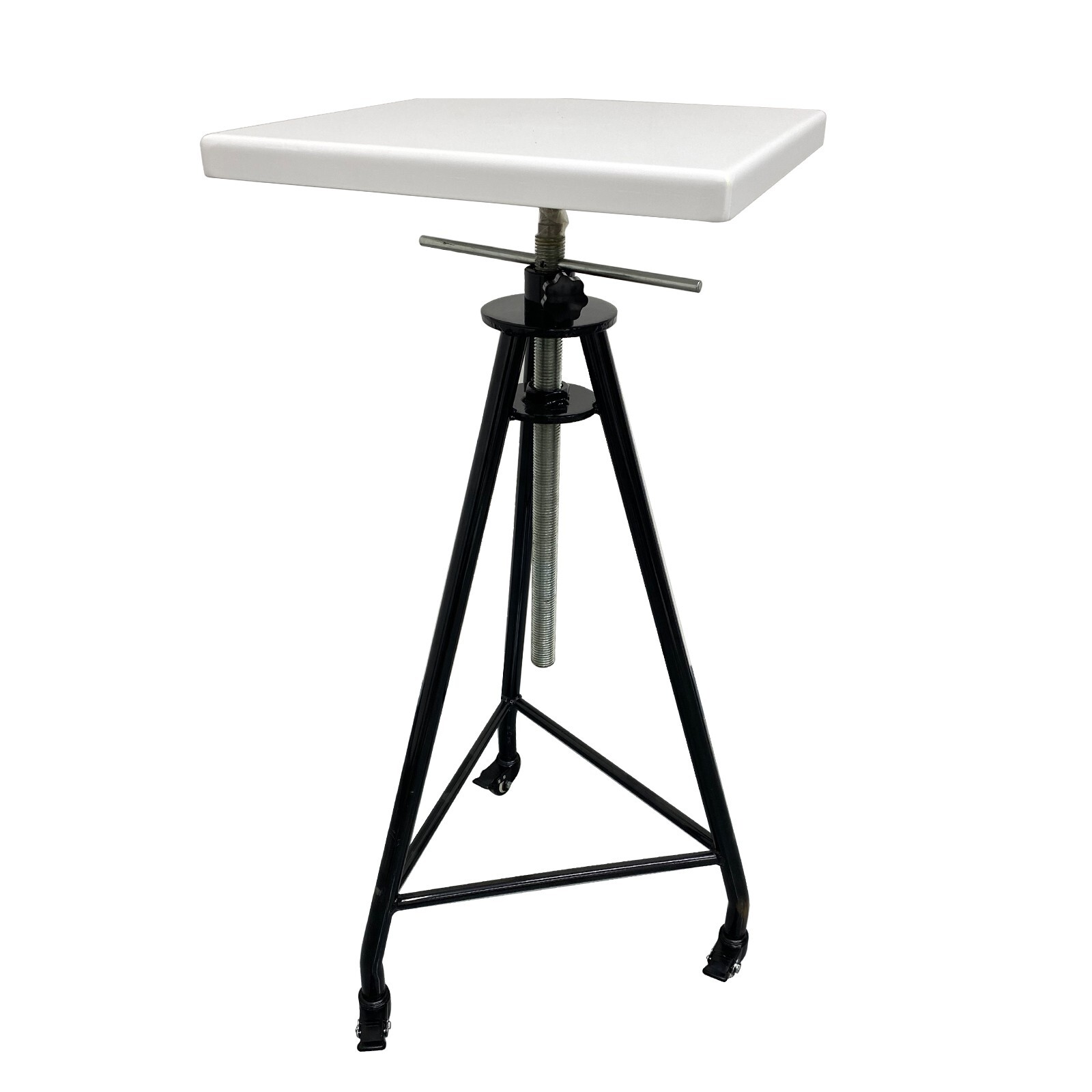 15*15in Table Manual Height Adjustable Sculpture Turntable Iron Triangle