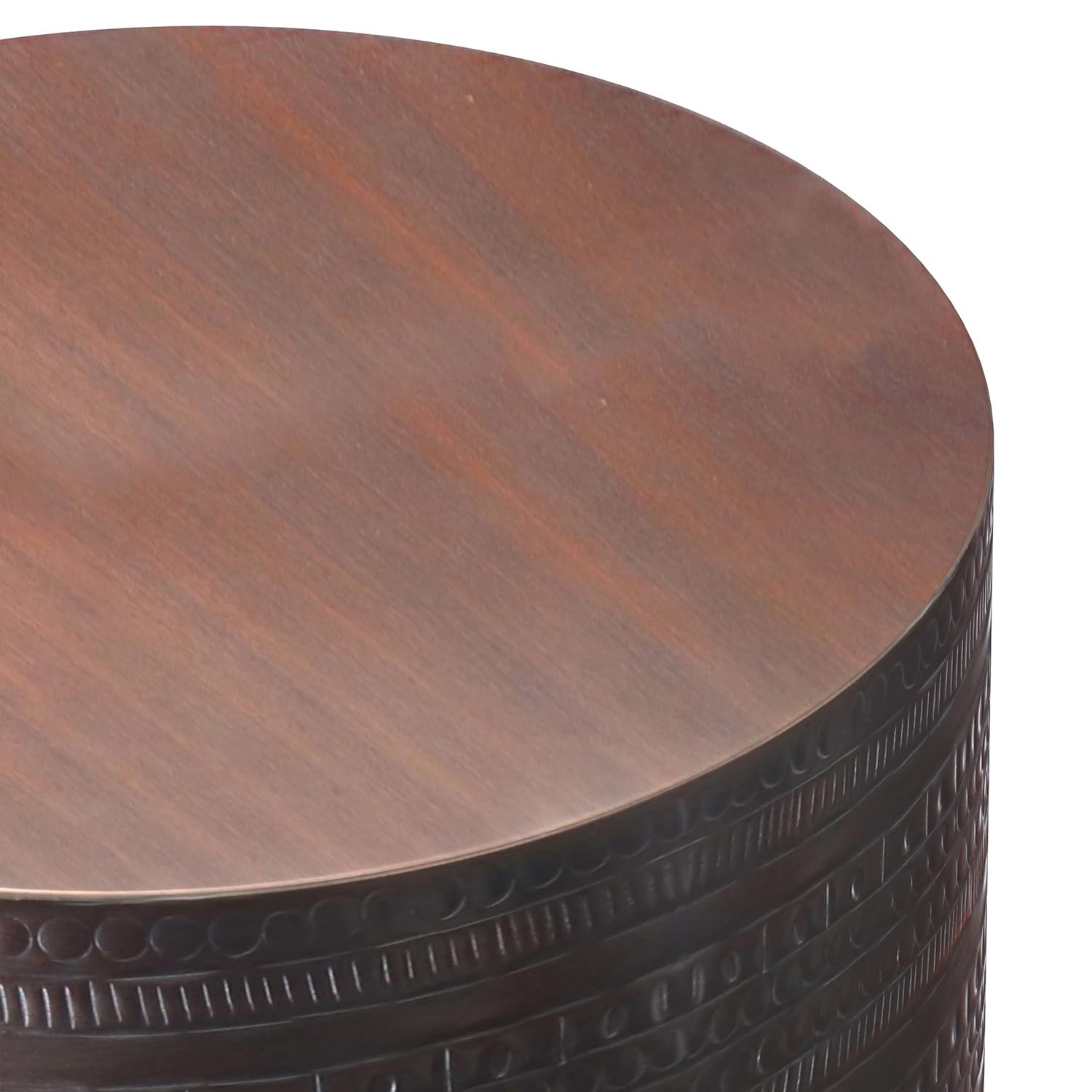 Maklaine 15 ” Metal Large Accent Side Table in Oil Rubbed Bronze