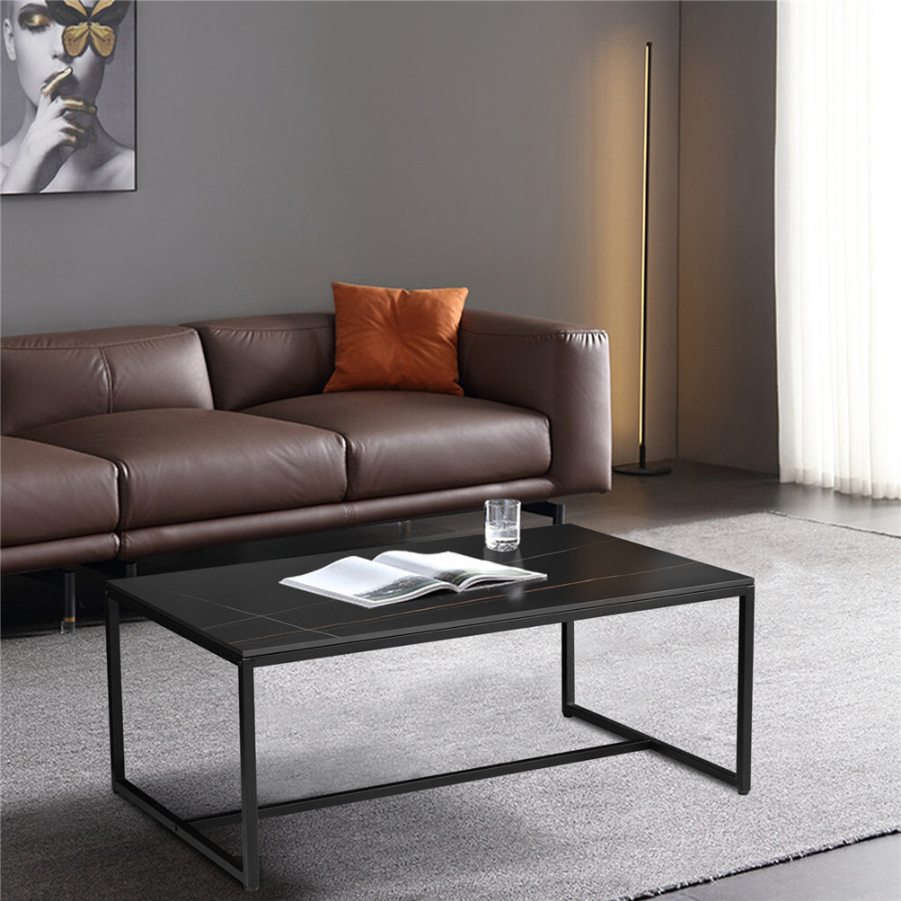 Unique Modern Marble Rectangle Coffee Table Living Room Accent Sofa Center Table