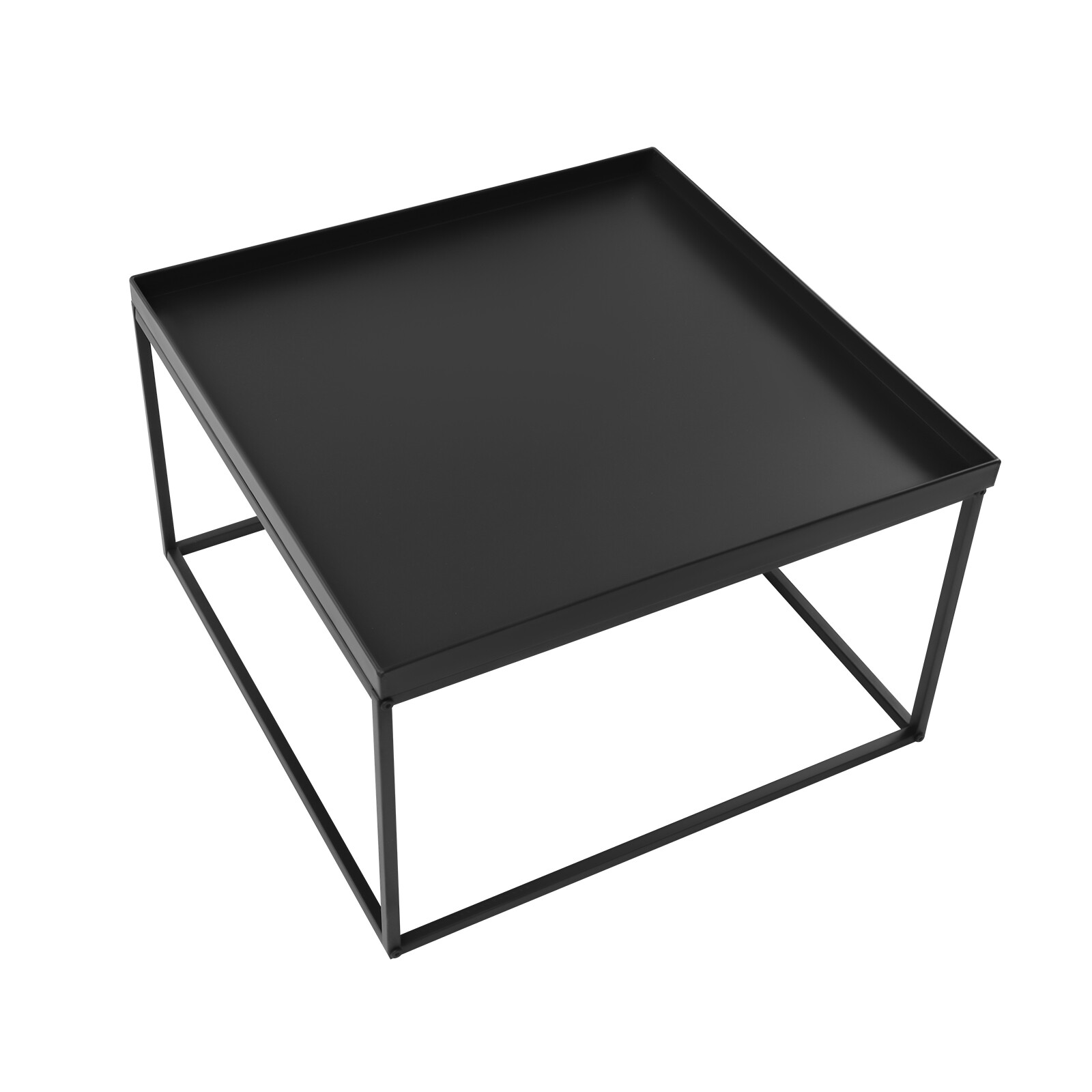 59cm Metal Square Coffee Table End Table/Side Table For Office/Home Matt Black