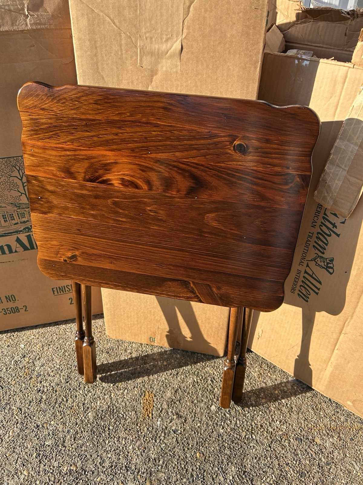 SUPER RARE!! Ethan Allen Old Tavern Treat Tables (4) With Stand & Original Boxes