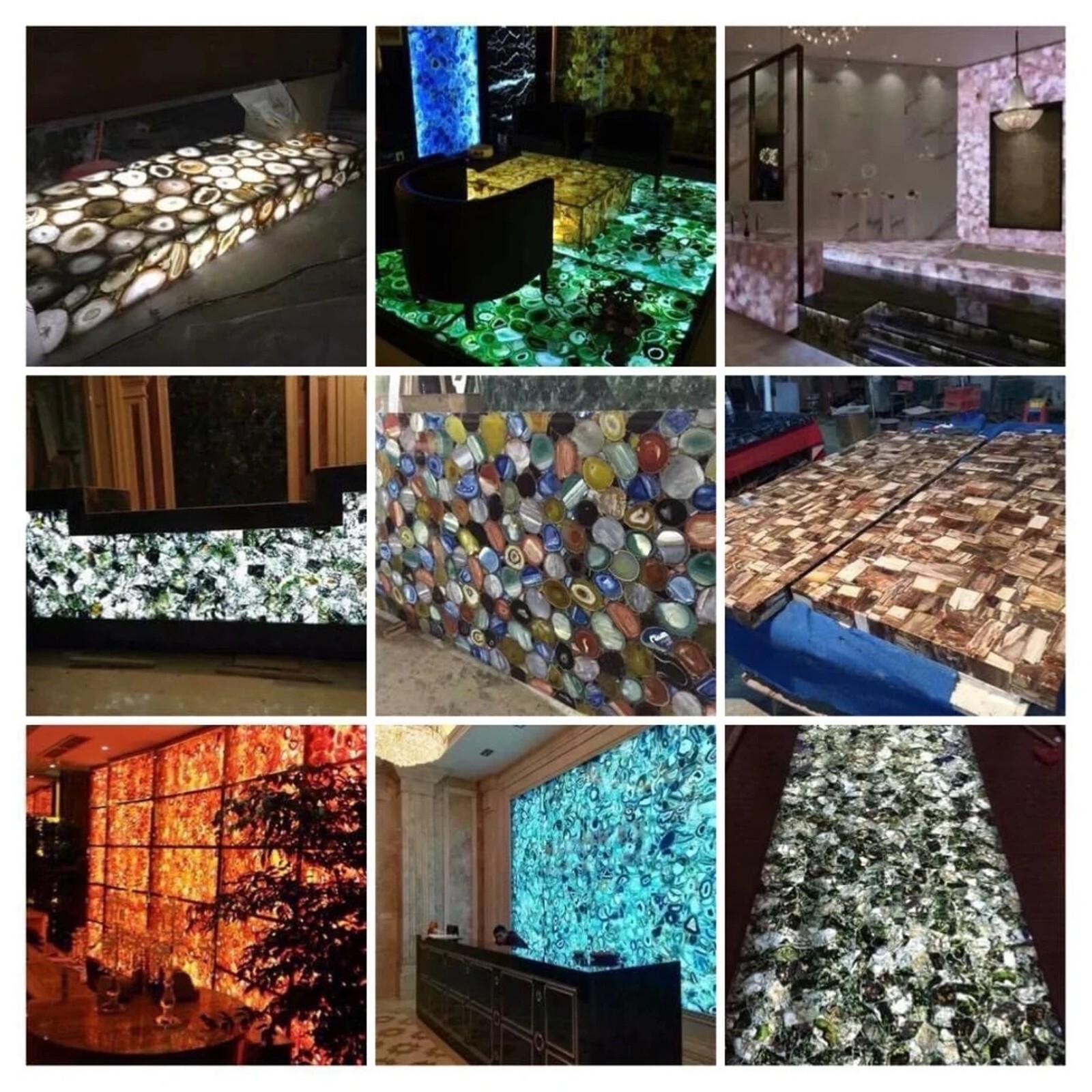 Selenite Outdoor Table for Hotel and Office Round Shape Epoxy Coffee Table Top