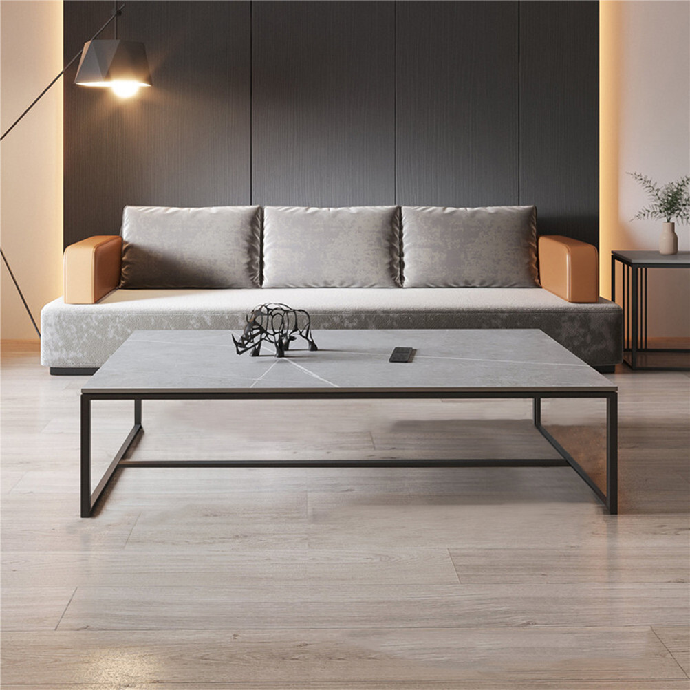 Unique Modern Marble Rectangle Coffee Table Living Room Accent Sofa Center Table