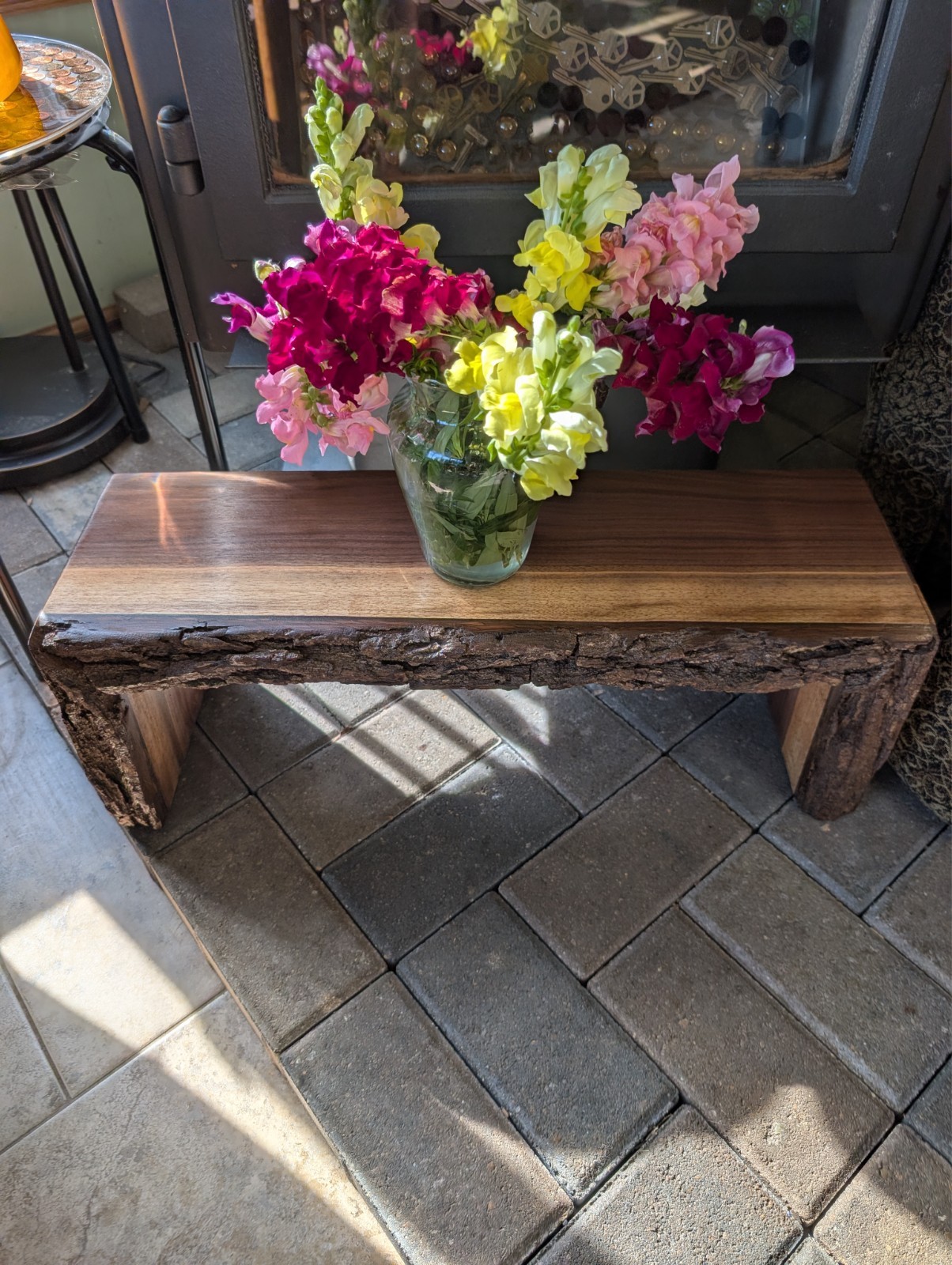 Live Edge Solid Black Walnut table Riser, Handcrafted 24×9 8 inch highRise