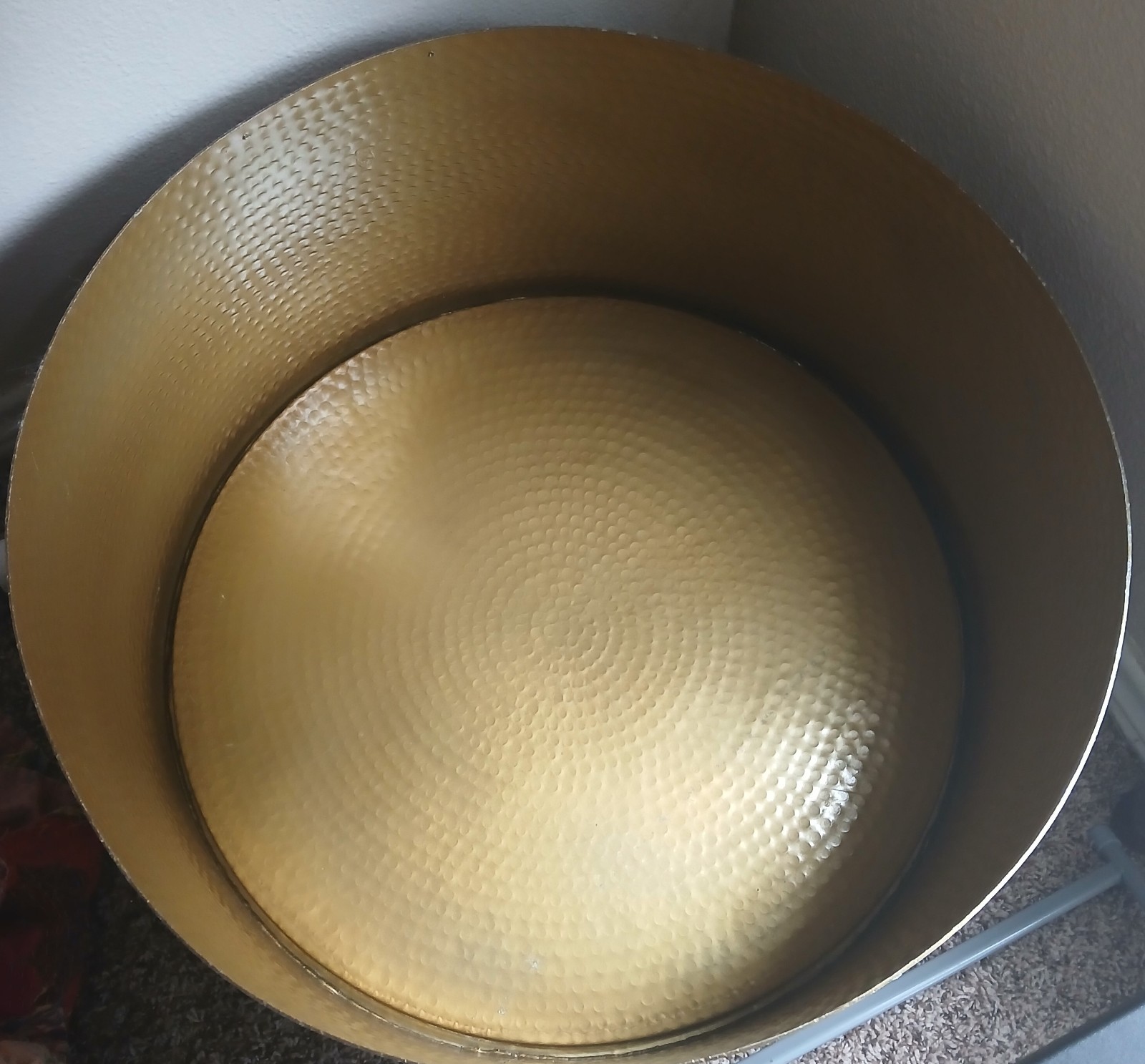 Manila Round Hammered Drum Coffee Table 26″ W 12″H
