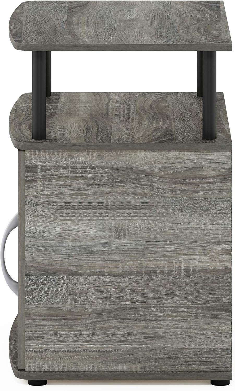JAYA Utility Design End Table: French Oak with Black Base – Perfect for any Room