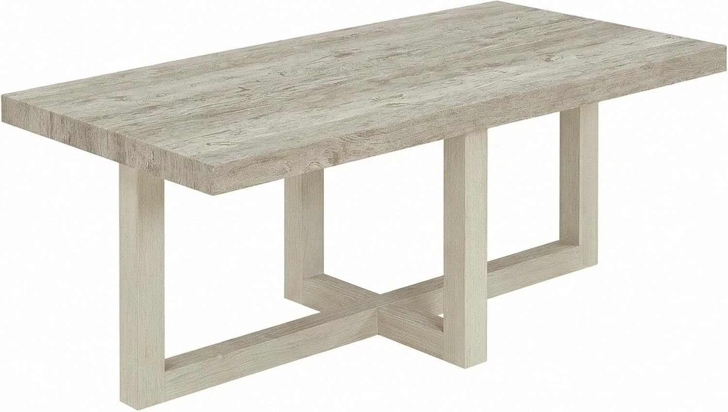 Faux Concrete & White Contemporary Coffee Table Single Piece Stylish Modern