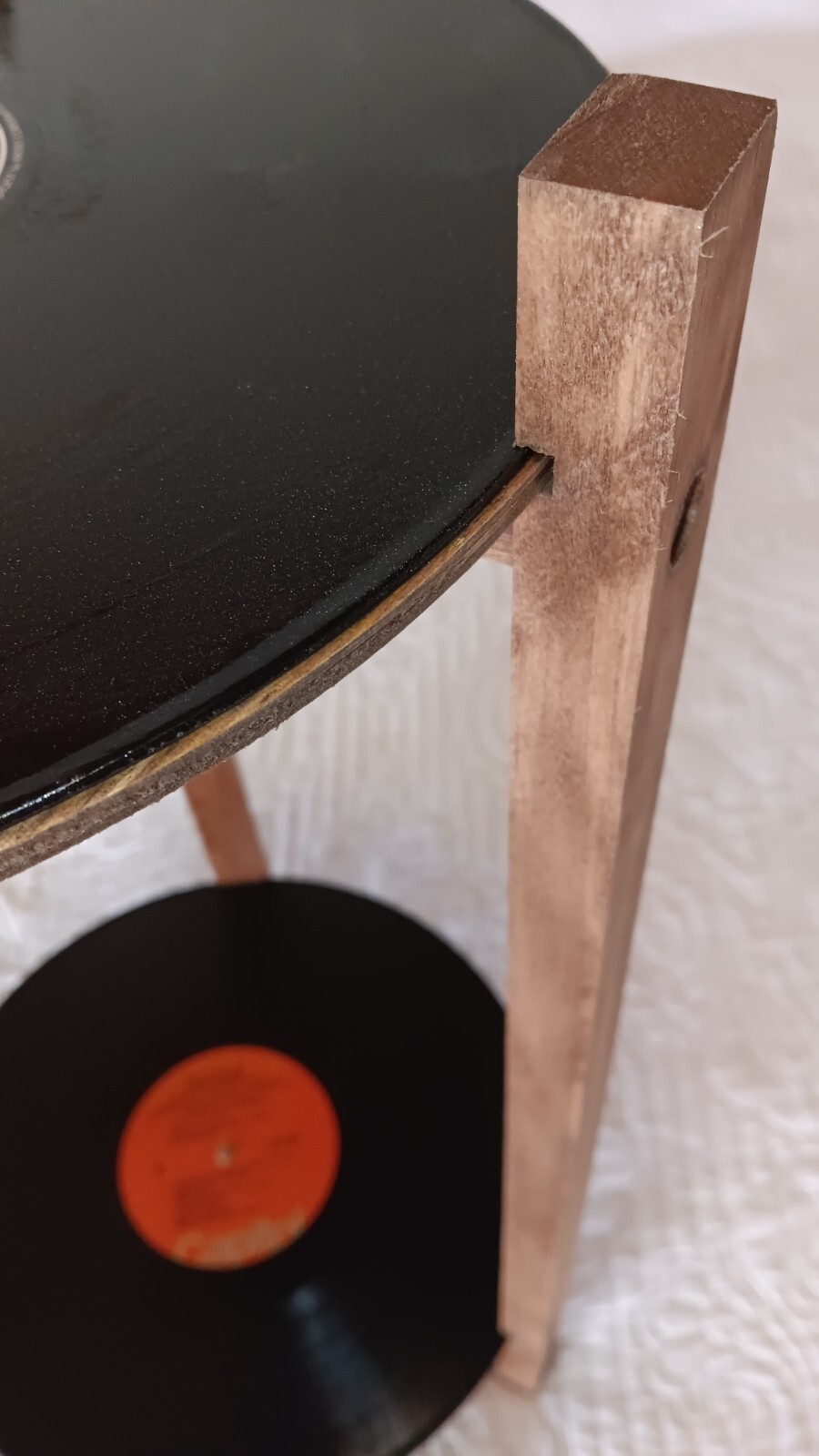 Record Table, Two Shelf LP Retro Record Side Table, Plant Stand