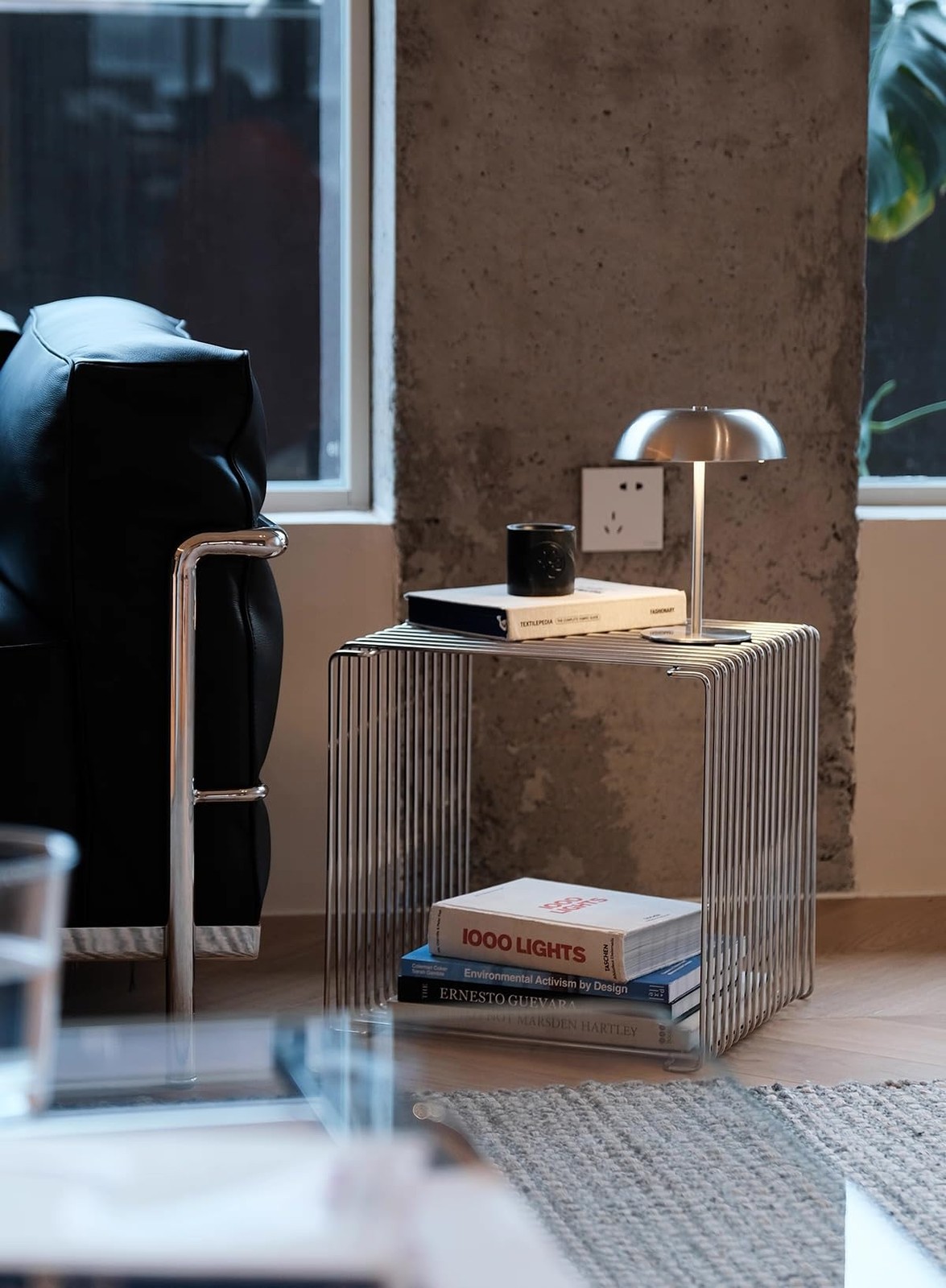 304 Stainless Steel Side Table,Square Geometry Retro Side Table Linear Metal …