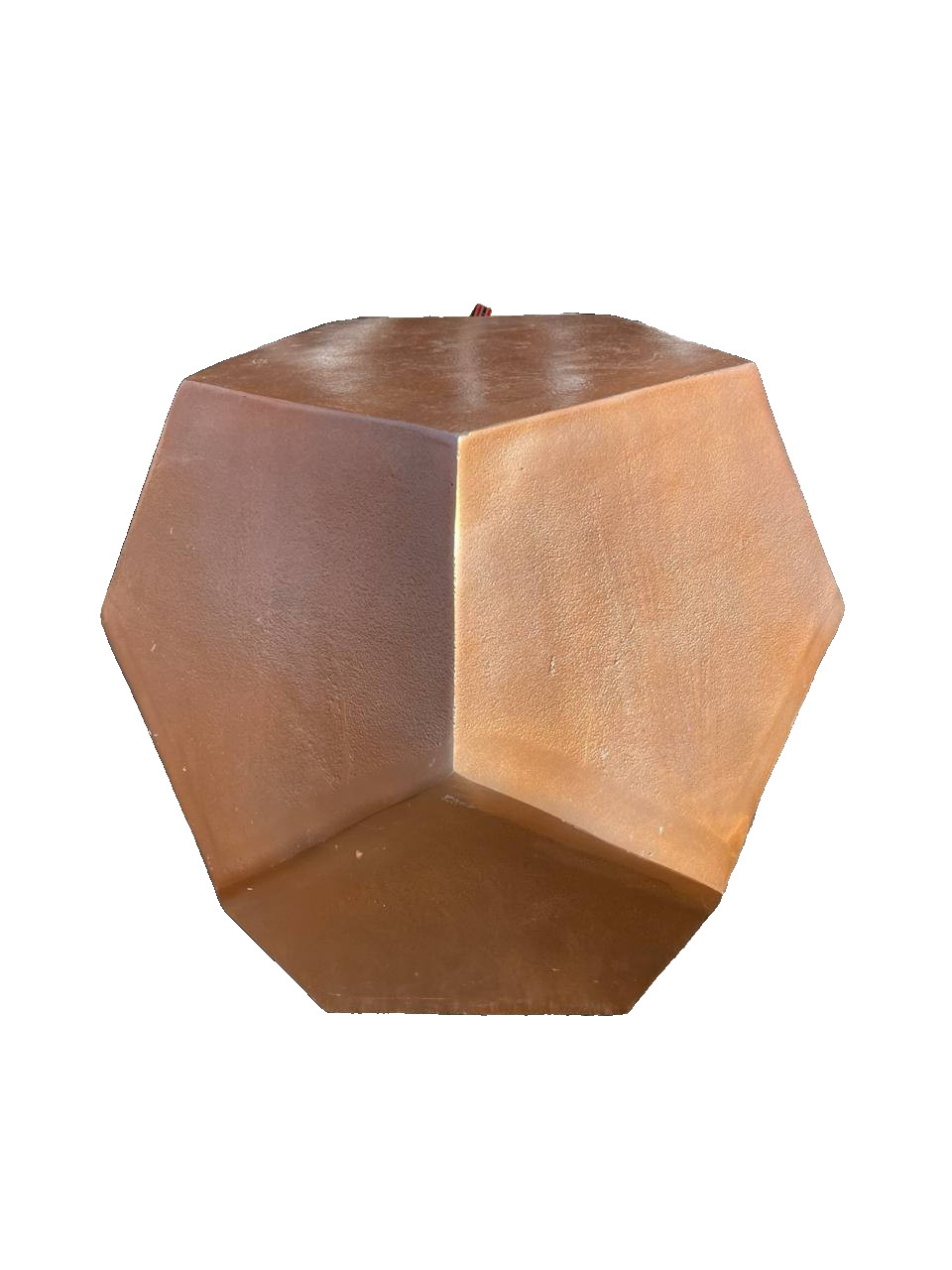 ~RARE~ West Elm Gem Cut Side Table Copper Modern Geometric Accent+ Casted Tripod
