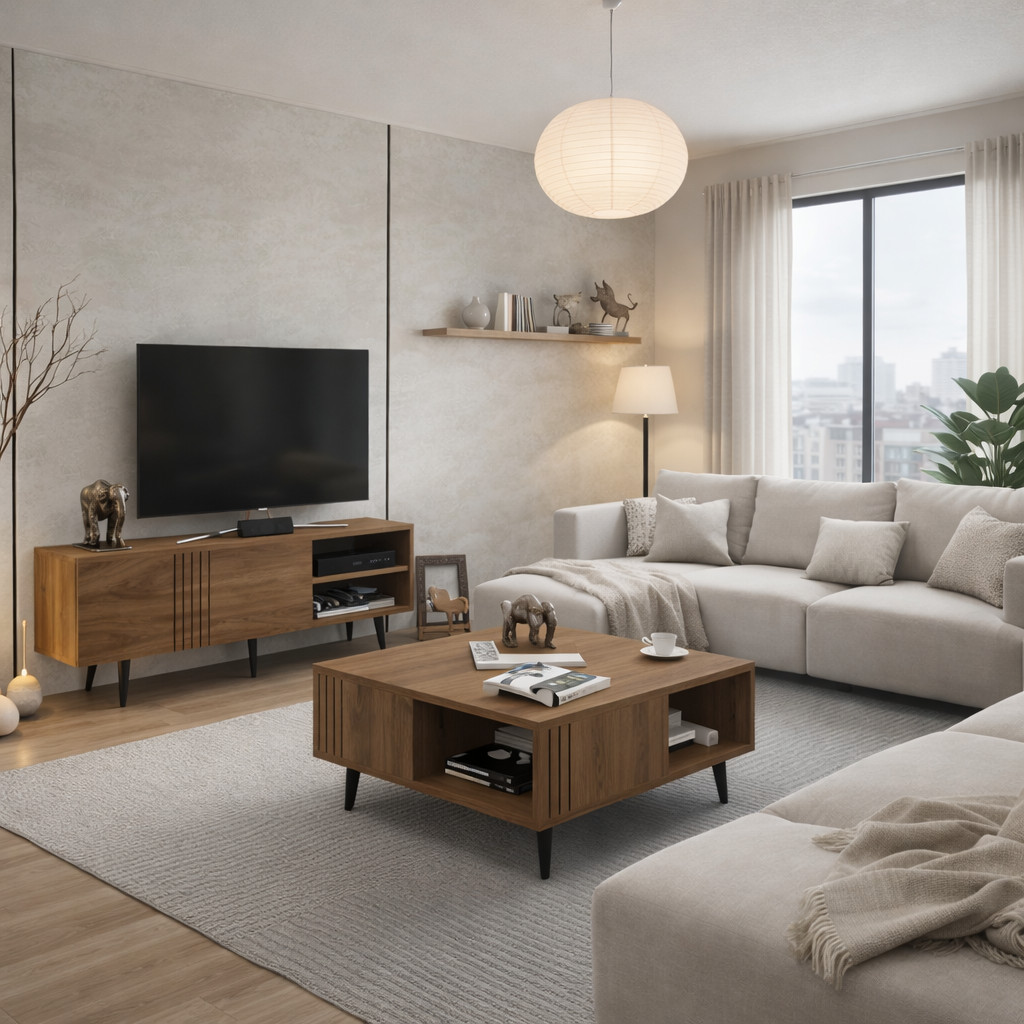 Ronas TV Stand & Coffee Table Living Room Set of 2