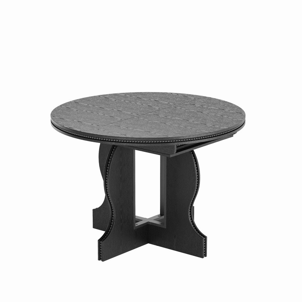 Farmhouse Expandable Round Oval Dining Table Glossy MDF Top Heavy Duty Wood Base