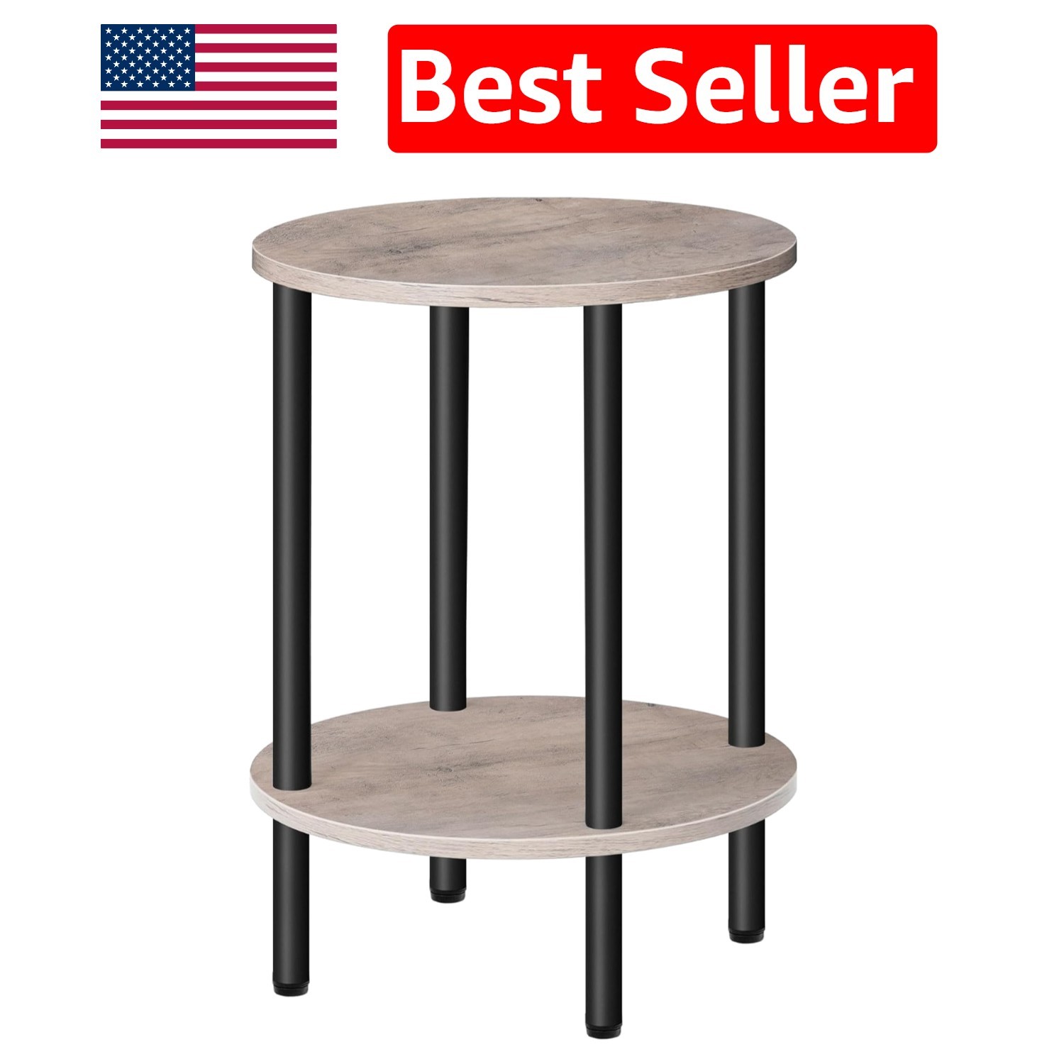 Chic Small Round Coffee Table with Dual-Tier Storage – Perfect for Any Room