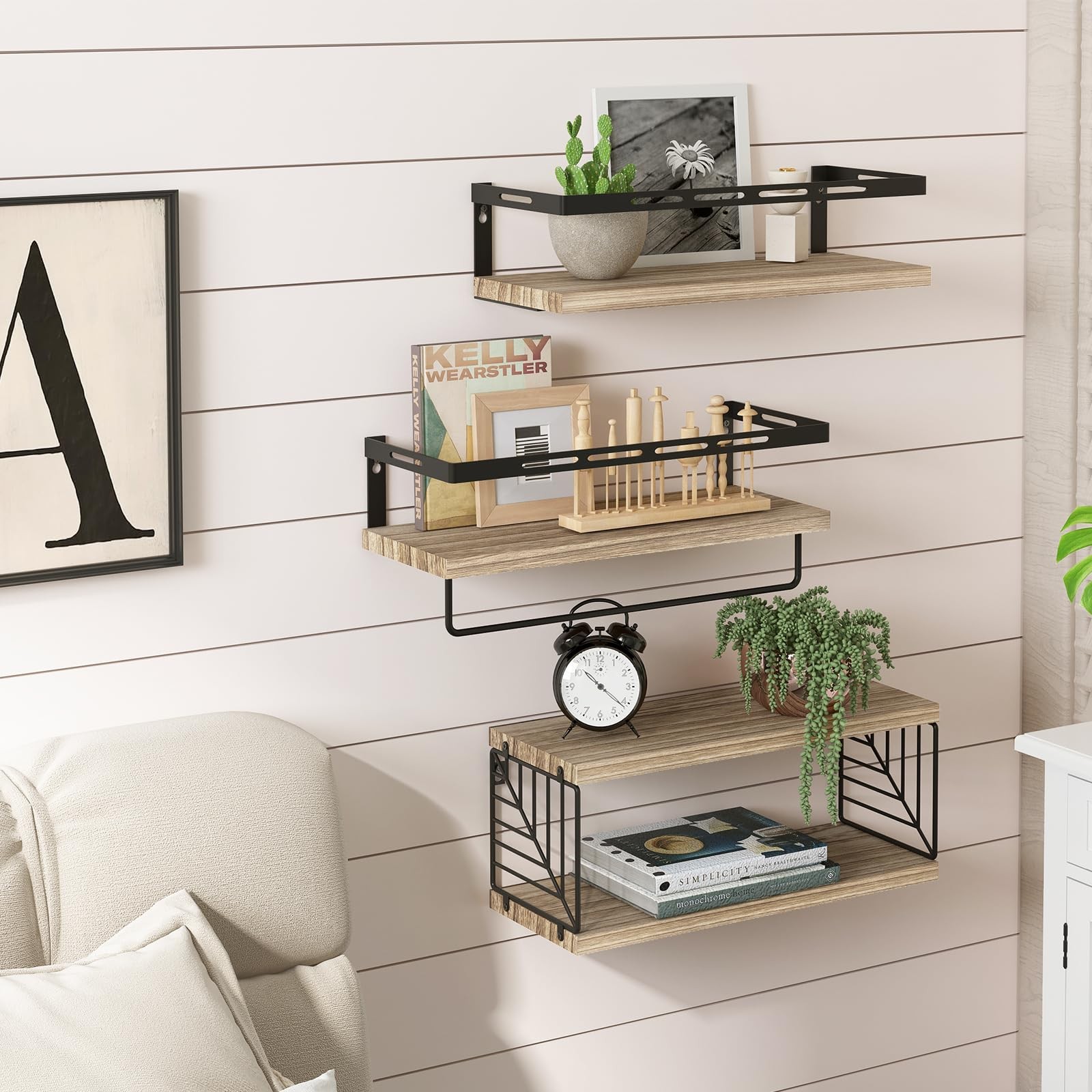 Fixwal Bathroom Shelves Over Toilet, 15.8 X 5.9 X 0.6 Inches, 1-rustic Brown