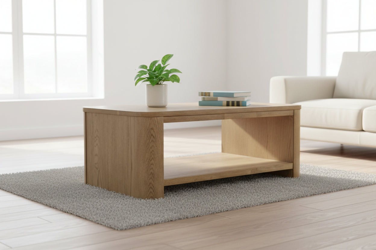 Bison Commerce Janzen Contemporary Modern 50″ Rolling Coffee Table FFE-1433