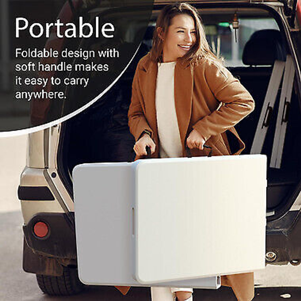 Folding Table, Half Portable Folding Picnic Table for Camping Parties & Events