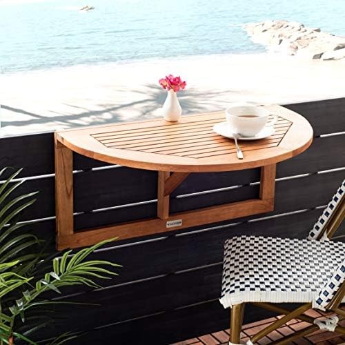 Safavieh PAT7045A Outdoor Collection Owens Natural teak wood Balcony Hanging …