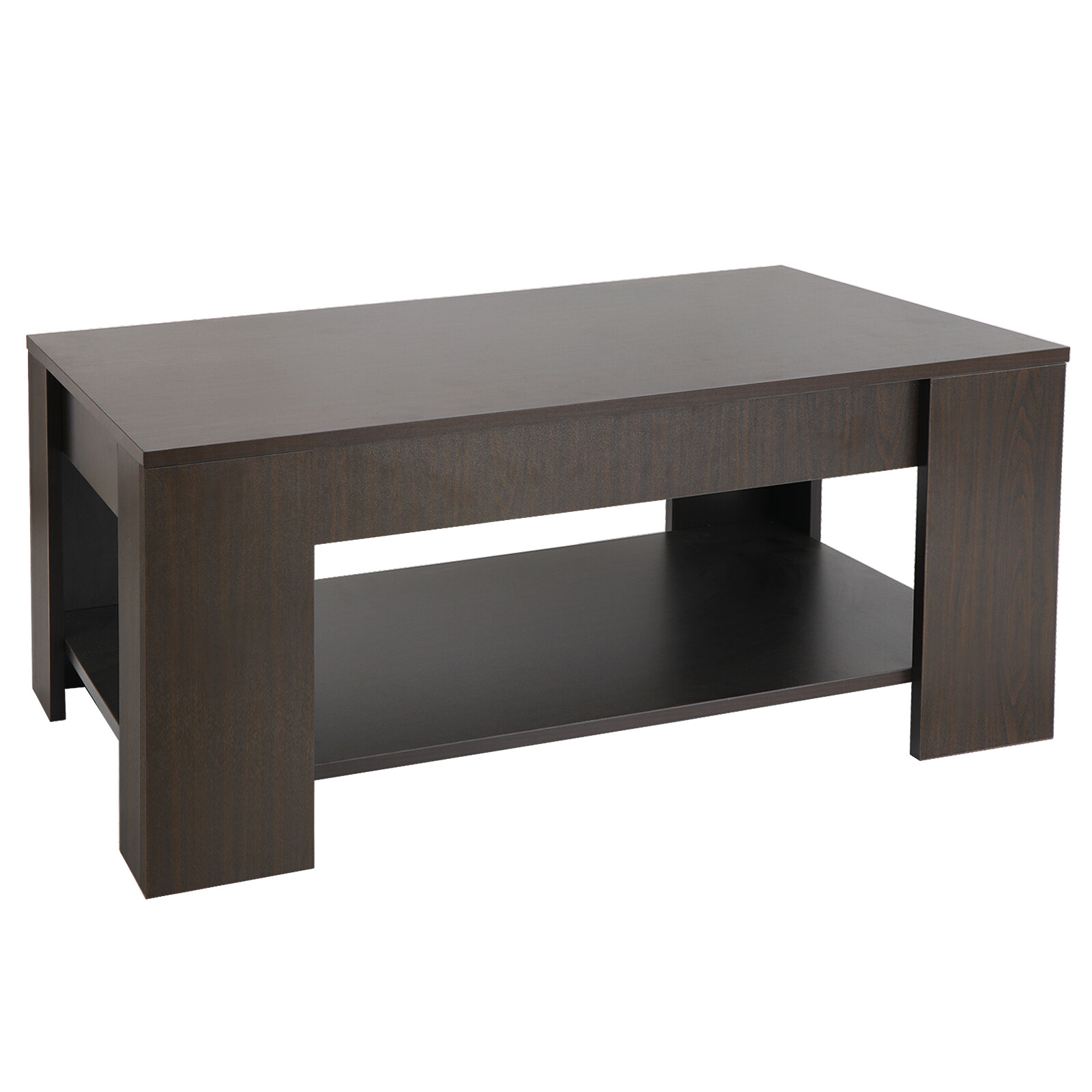 Luxury Unique Lift-top Coffee Table Hidden Storage Durable Home Tea Table Black