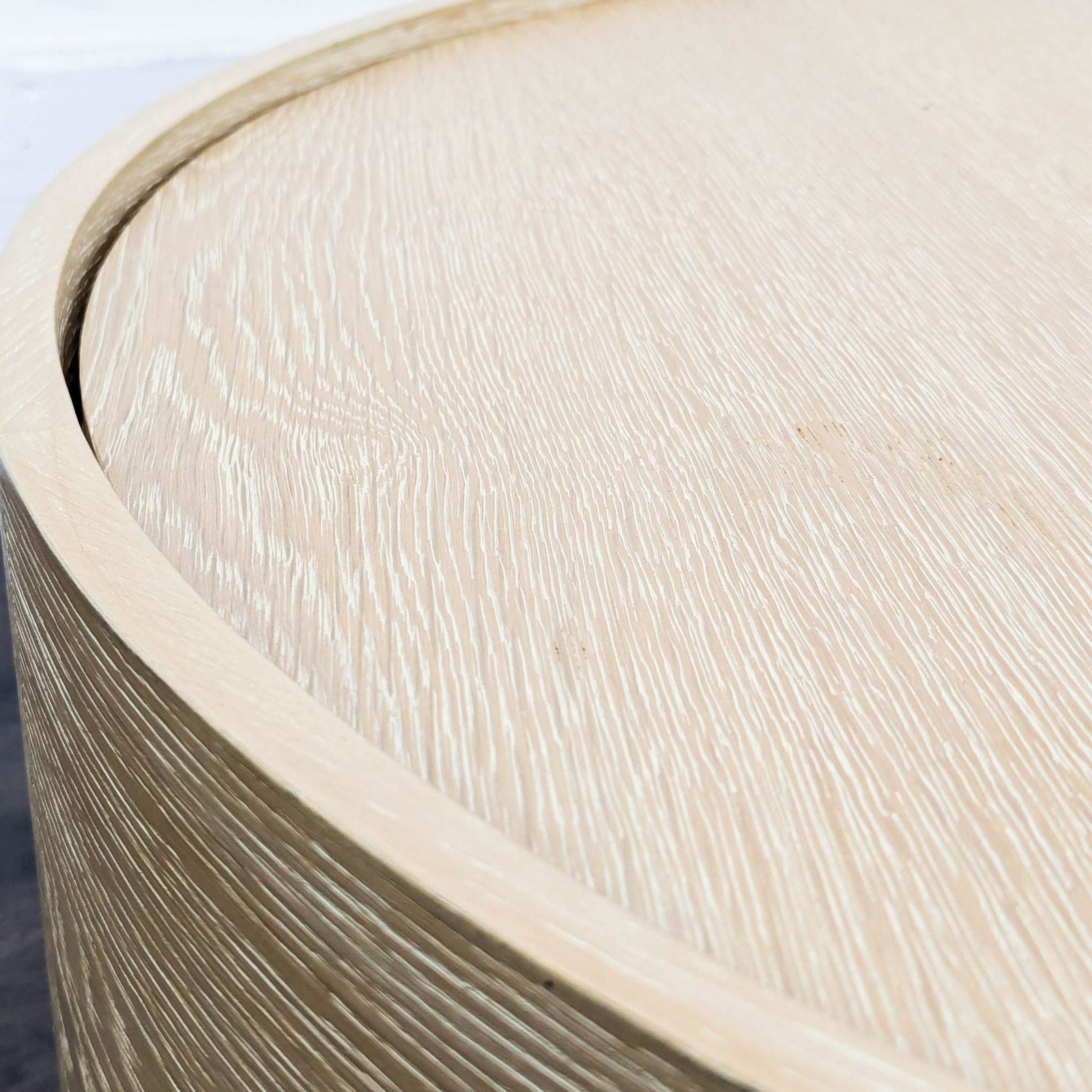 West Elm Volume Round Storage Drum Coffee Table