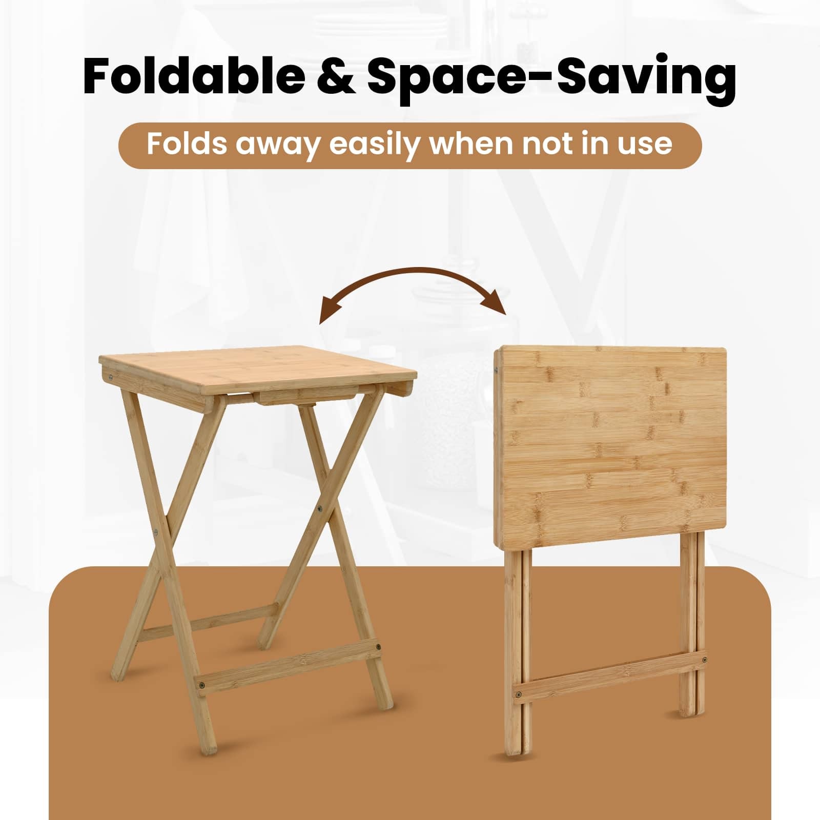 Kitchen Table Folding Natural 15.75 x 11.81 x 21.06 in Bamboo vidaXL