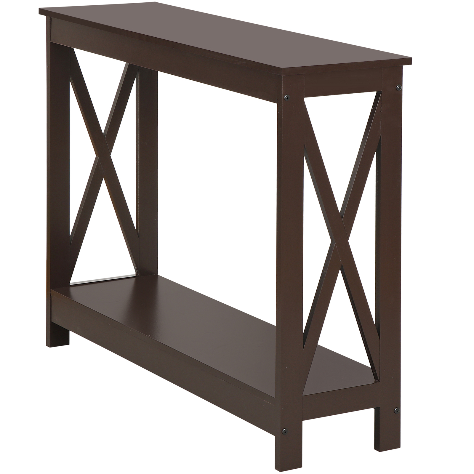 Brown Console Table For Entryway Storage Shelf Entry Farm Accent Home Decor