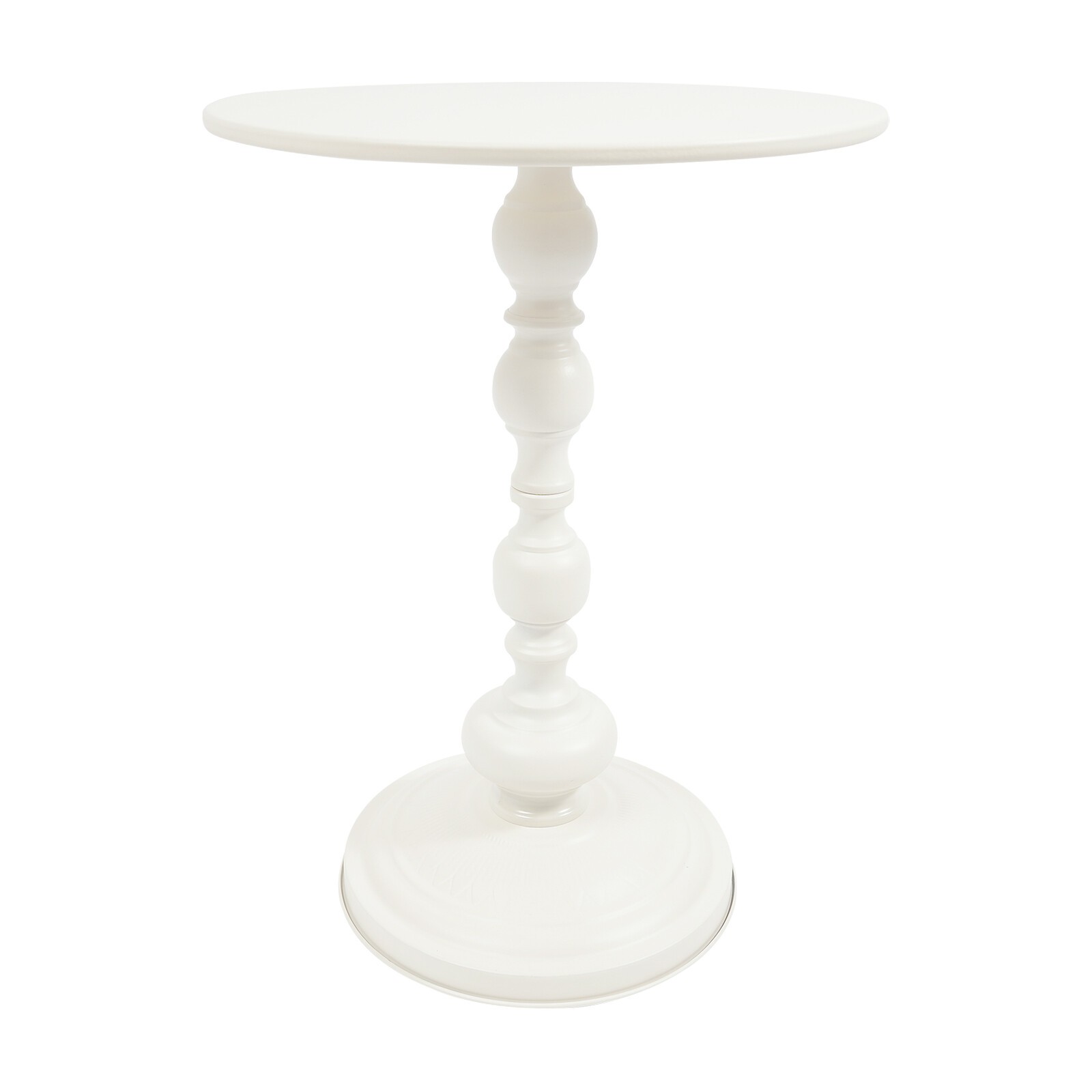 Round Side Table Retro Coffee End Table Small Accent Pedestal Table White Home