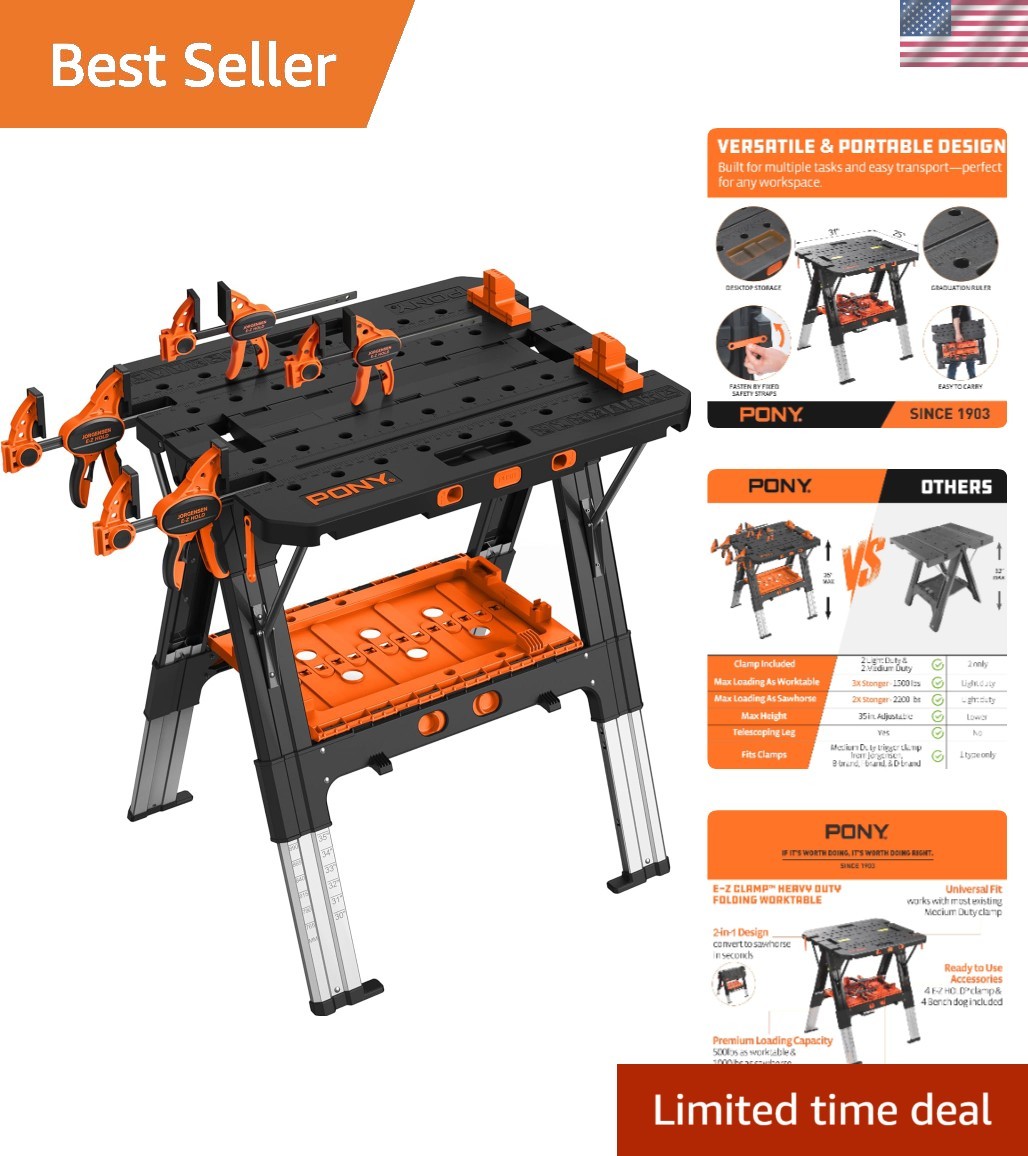 Versatile 2-in-1 Work Table with Easy Transport: Perfect for Projects Anywhere