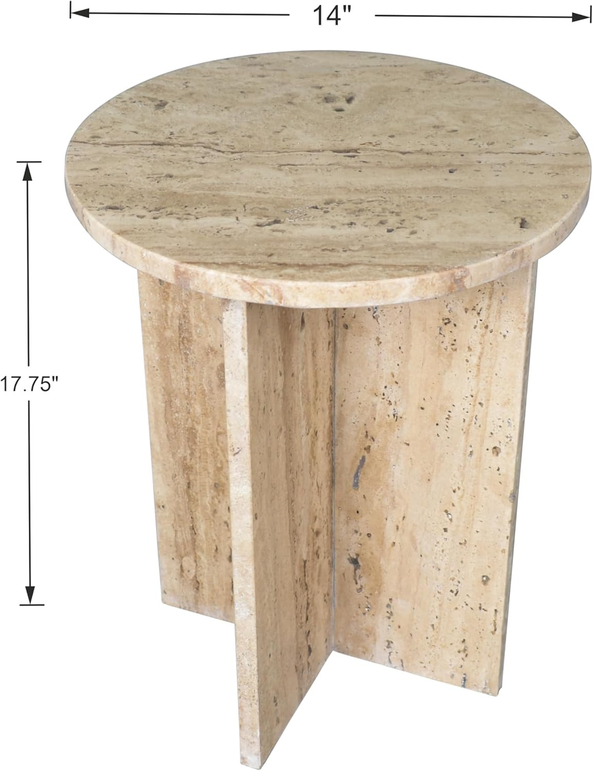Contemporary Handmade X-Shaped Natural Marble End Table for Any Room