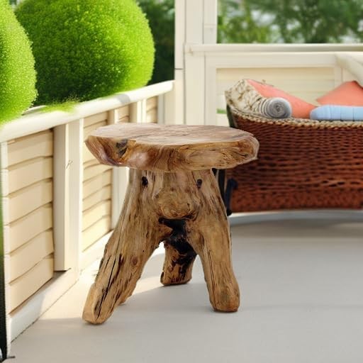 Natural Cedar Stump Stool 14″ End Table Live Edge Side Table Plant Stand Small