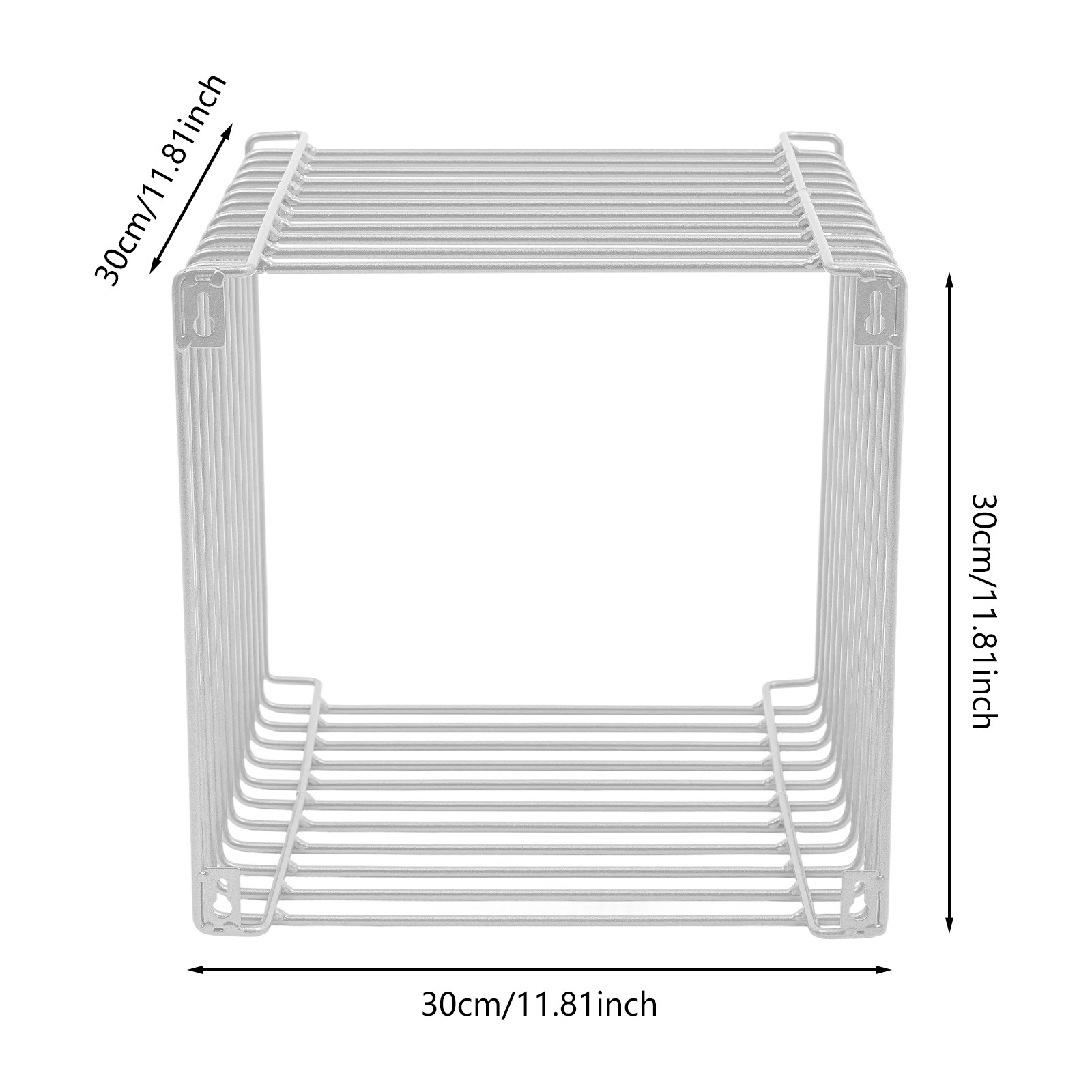 Side Table, Square Geometry Side Table, Linear Metal End Table