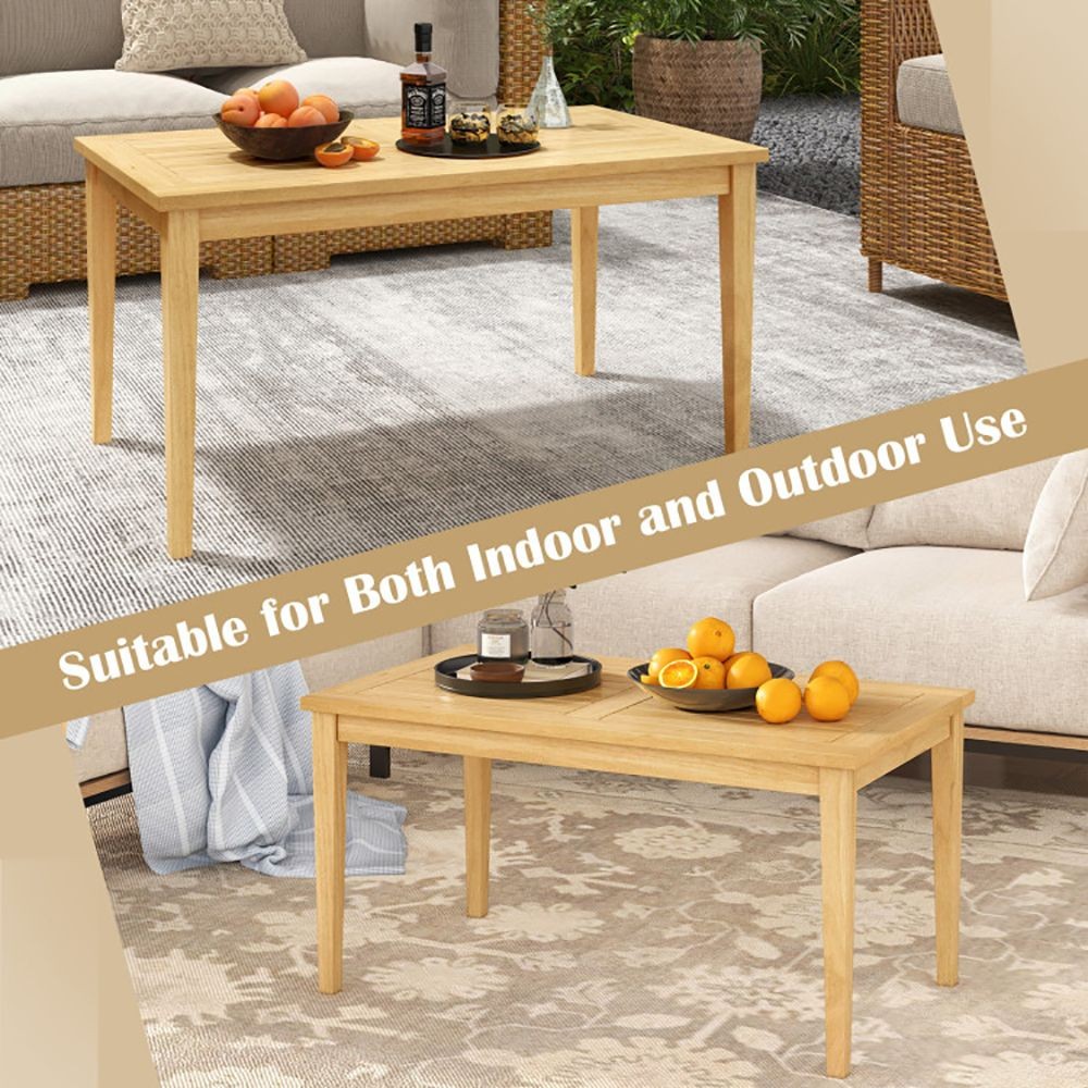 35.5in x 20in x 18in Teak Wood Slatted Outdoor Coffee Table 90lb