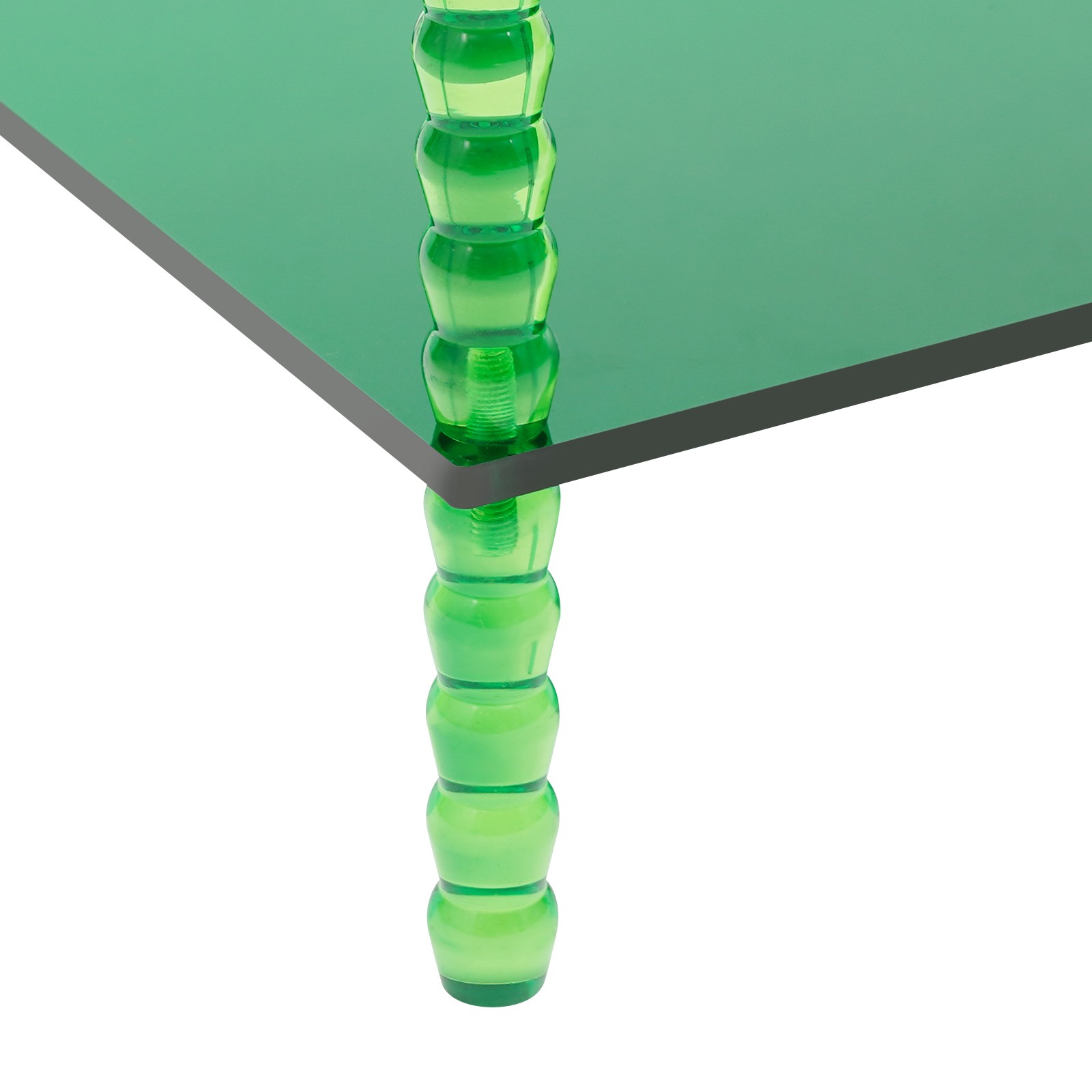Acrylic Side Table End Table w/ Storage Nightstand for Living Room Bedroom Green