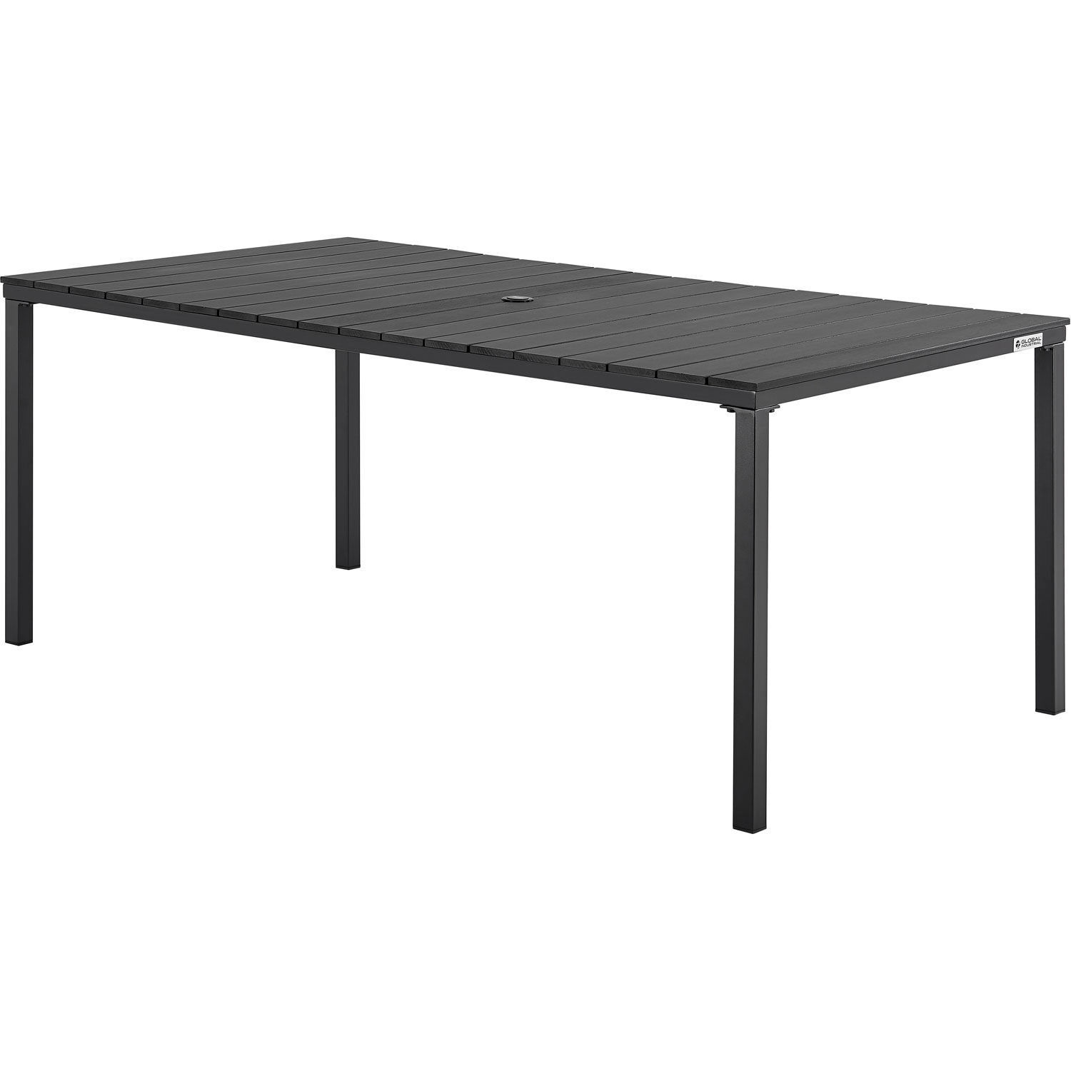 Global Industrial 70″ Rectangular Resin Outdoor Dining Table Black