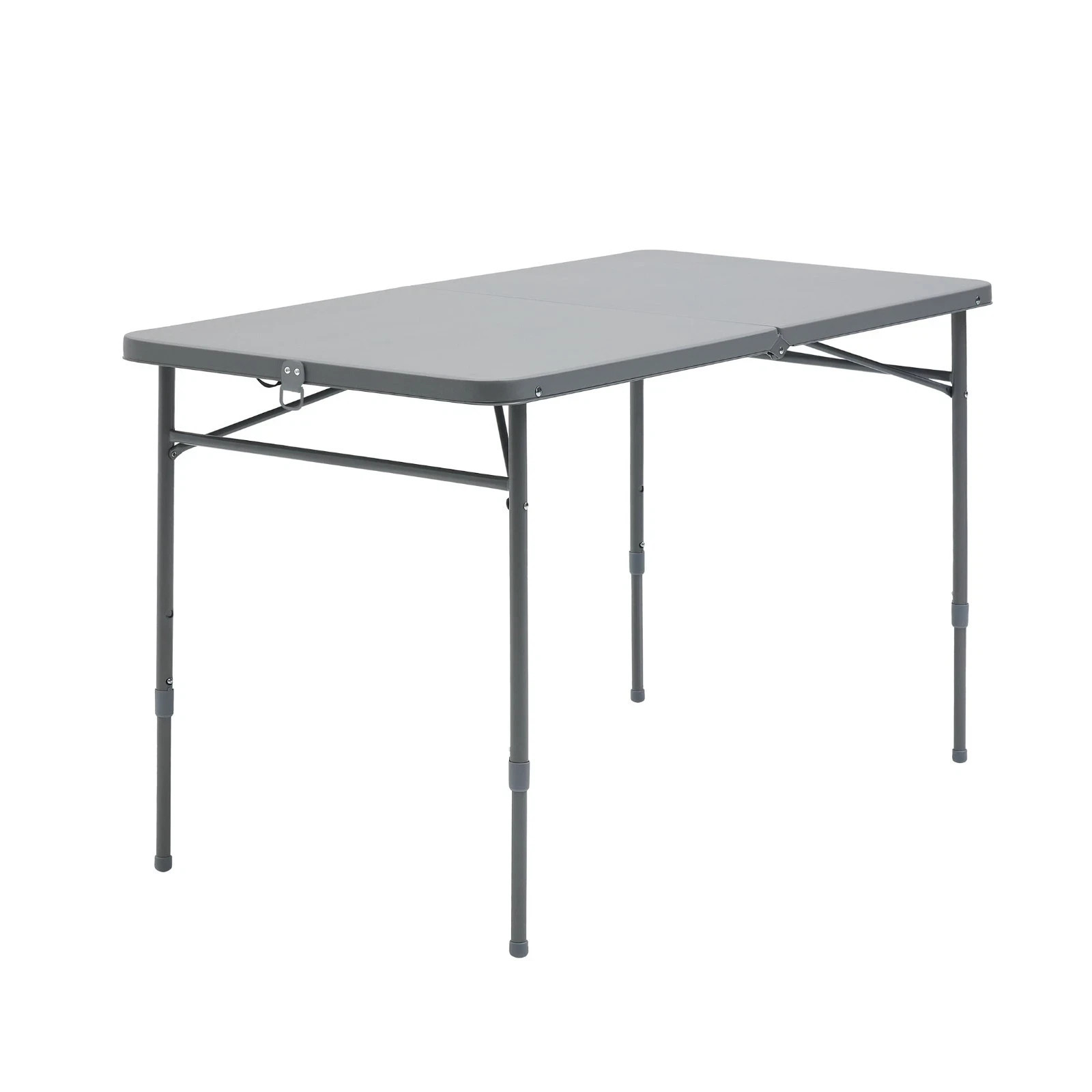 Mainstays 4 Foot Fold-in-Half Adjustable Folding Table, Gray