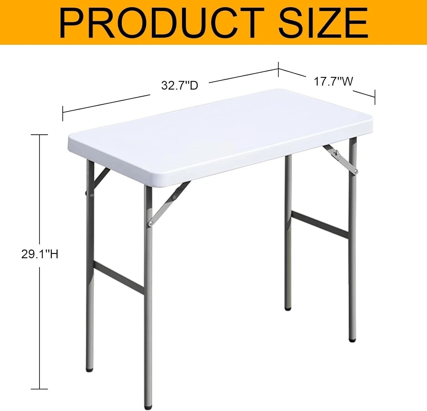 Folding Table 2.7ft Rectangular All-Occasion Plastic Folding Event Table for …