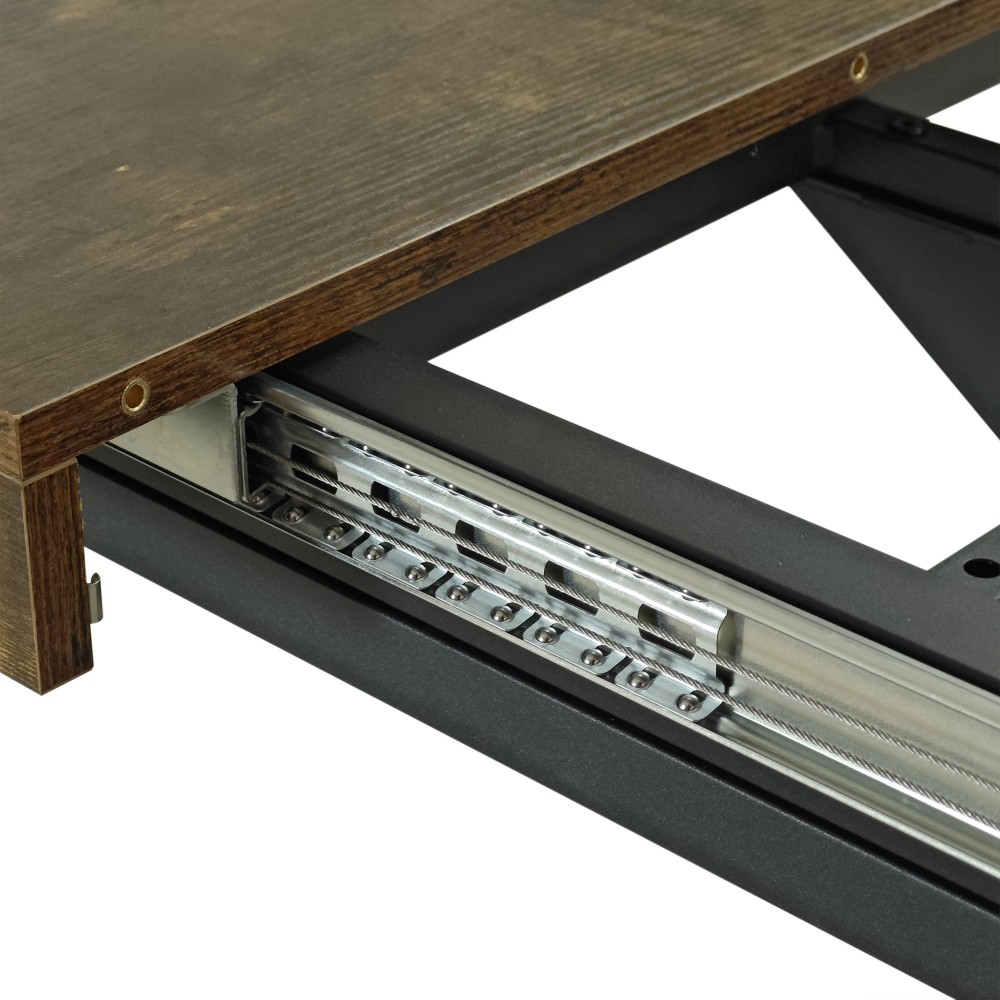 55.11″-70.86″Retro Rectangular Stretch Dining Table, Grey Carole Top