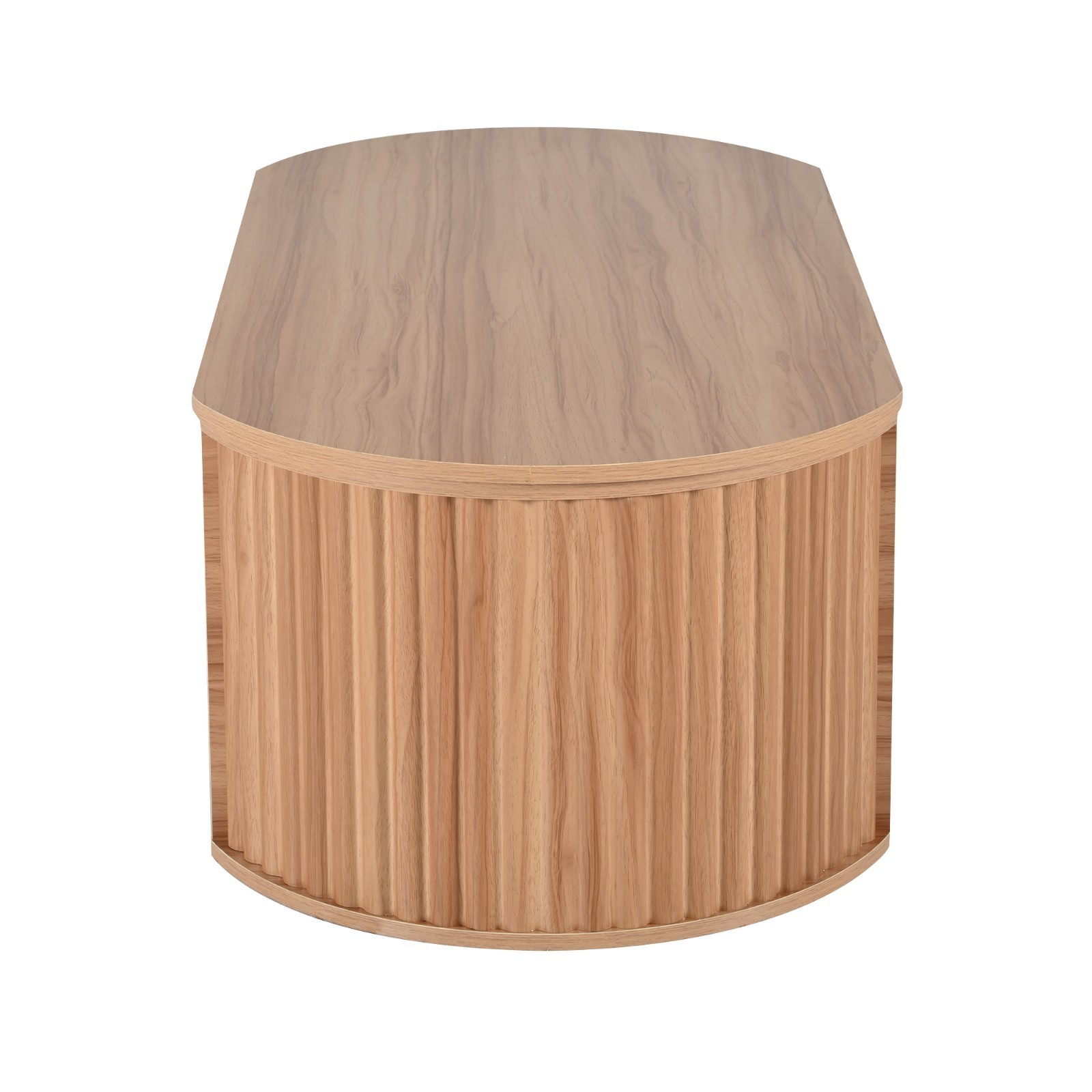 Modern Oval Lift-Top Coffee Table Center Table w/ Hidden Storage For Living Room