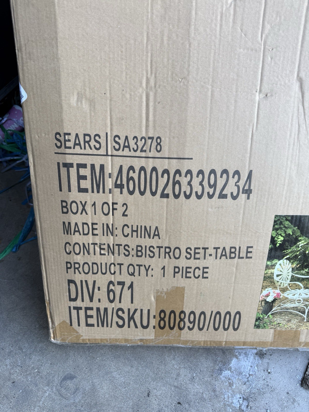 Sears Country Living White Metal Bistro Table Only SA3278 SKU 80890 Open Box