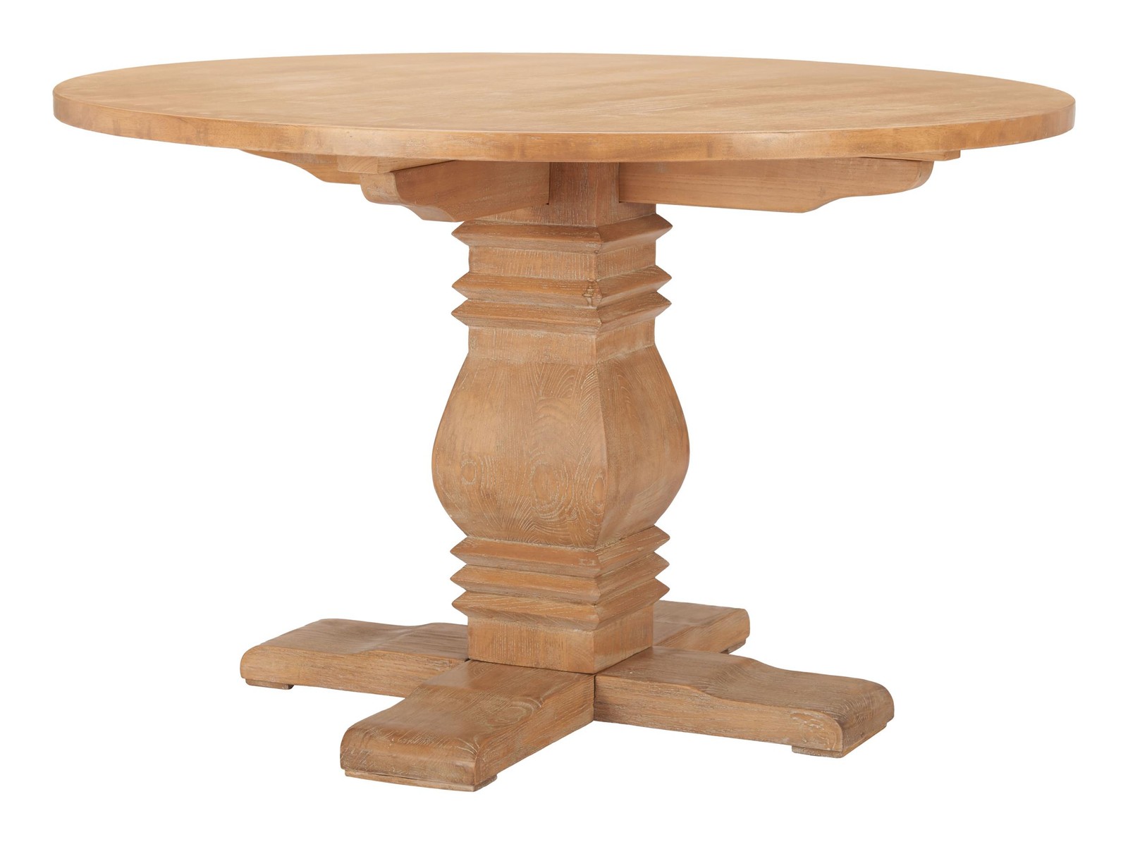 ZUO Tabi Solid Elm Wood Round Dining Table in Brown