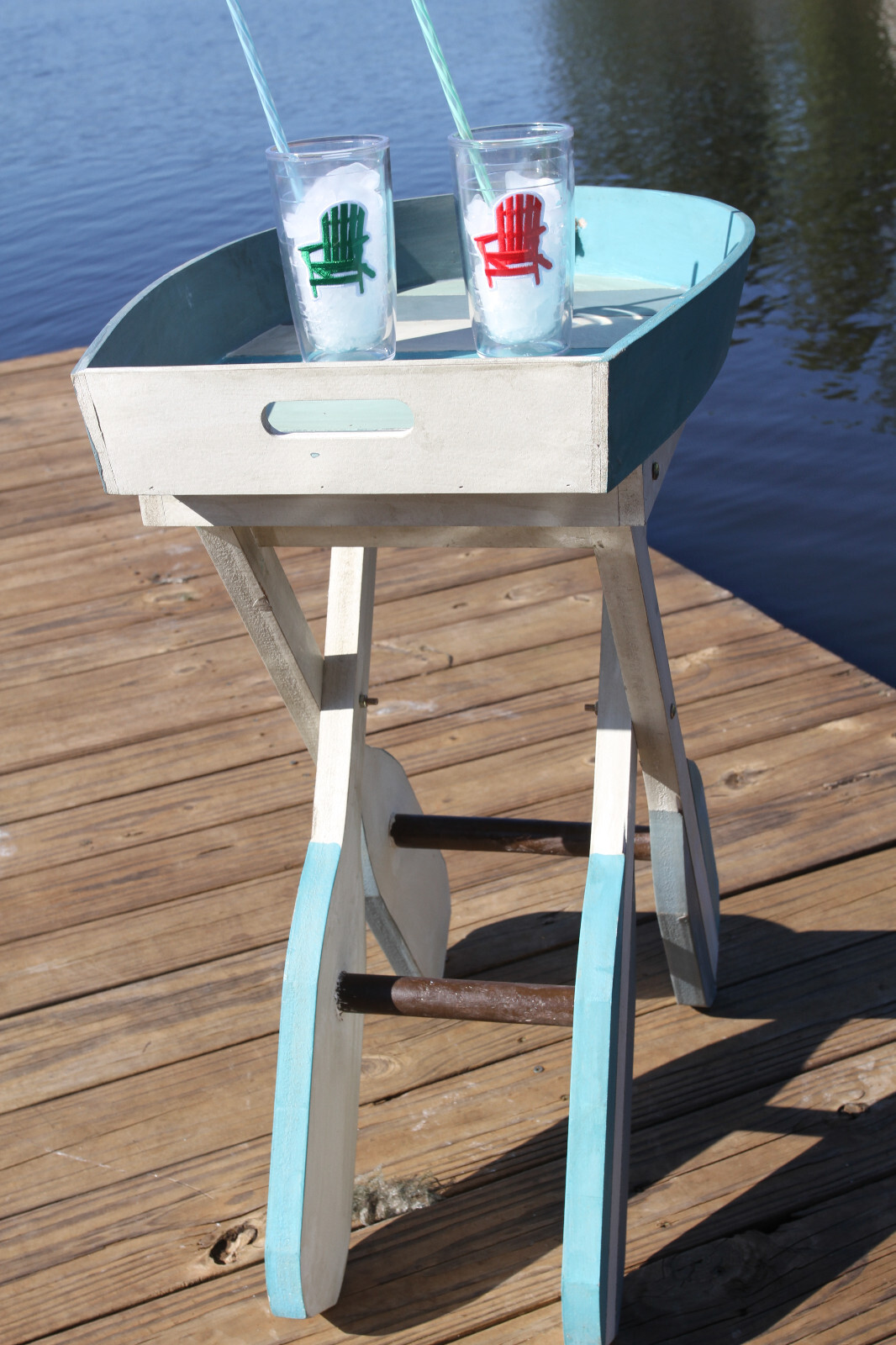 Foldable Boat Shape Side Table For Your Sunroom, Deck Or Patio,all occasion gift