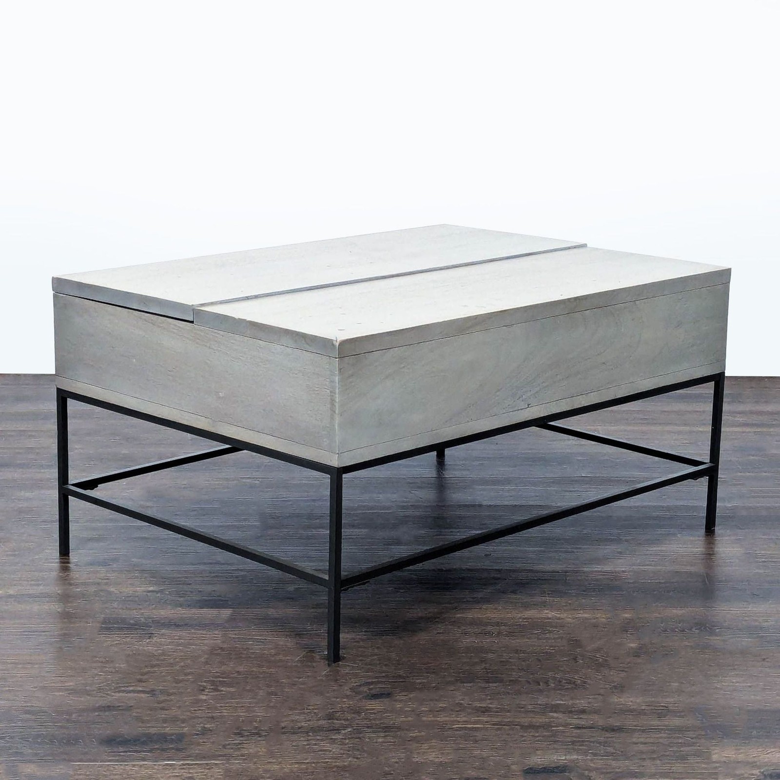 West Elm Industrial Solid Wood Storage Coffee Table
