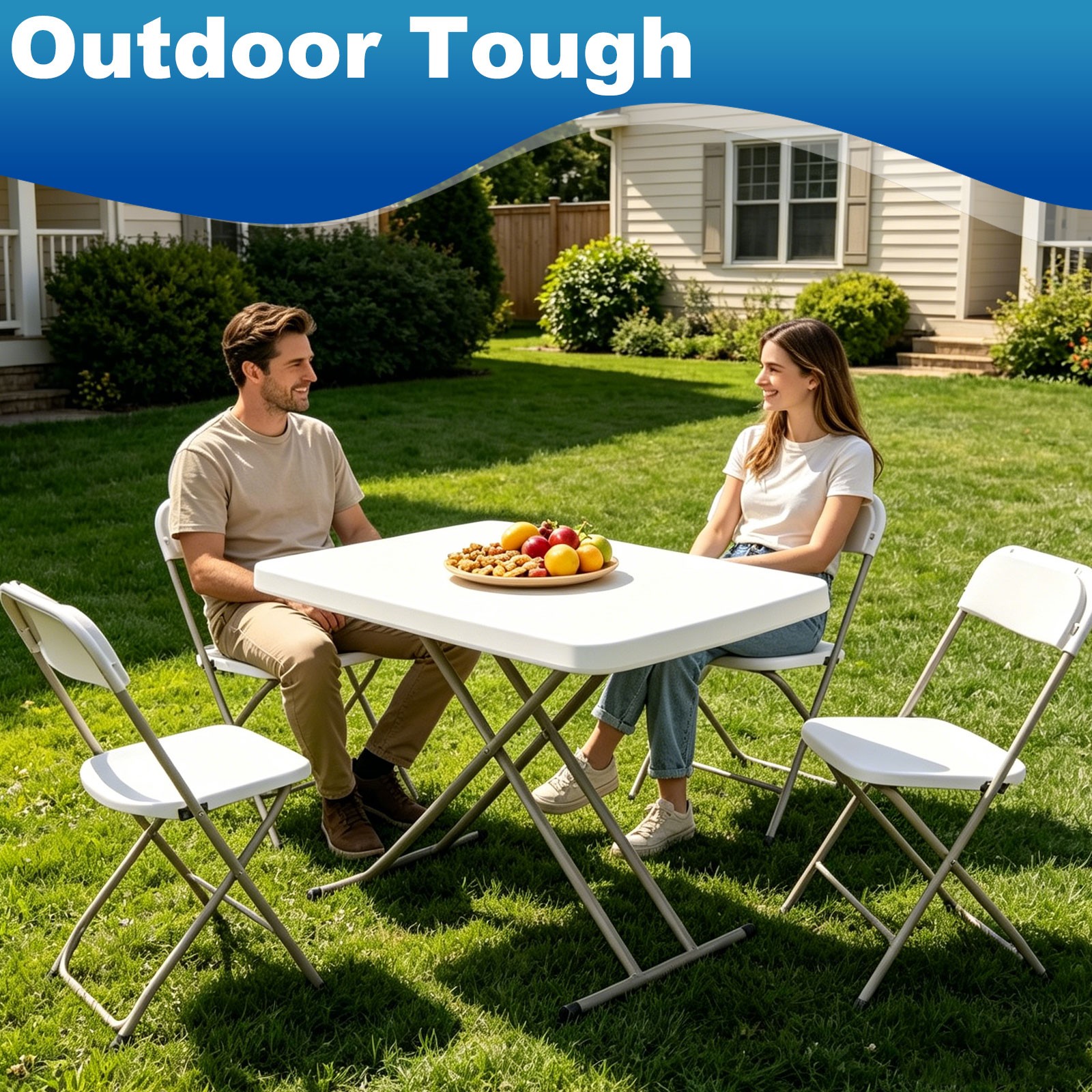 30 Inch Folding Table Utility Adjustable Table for Small Spaces Indoor Outdoor