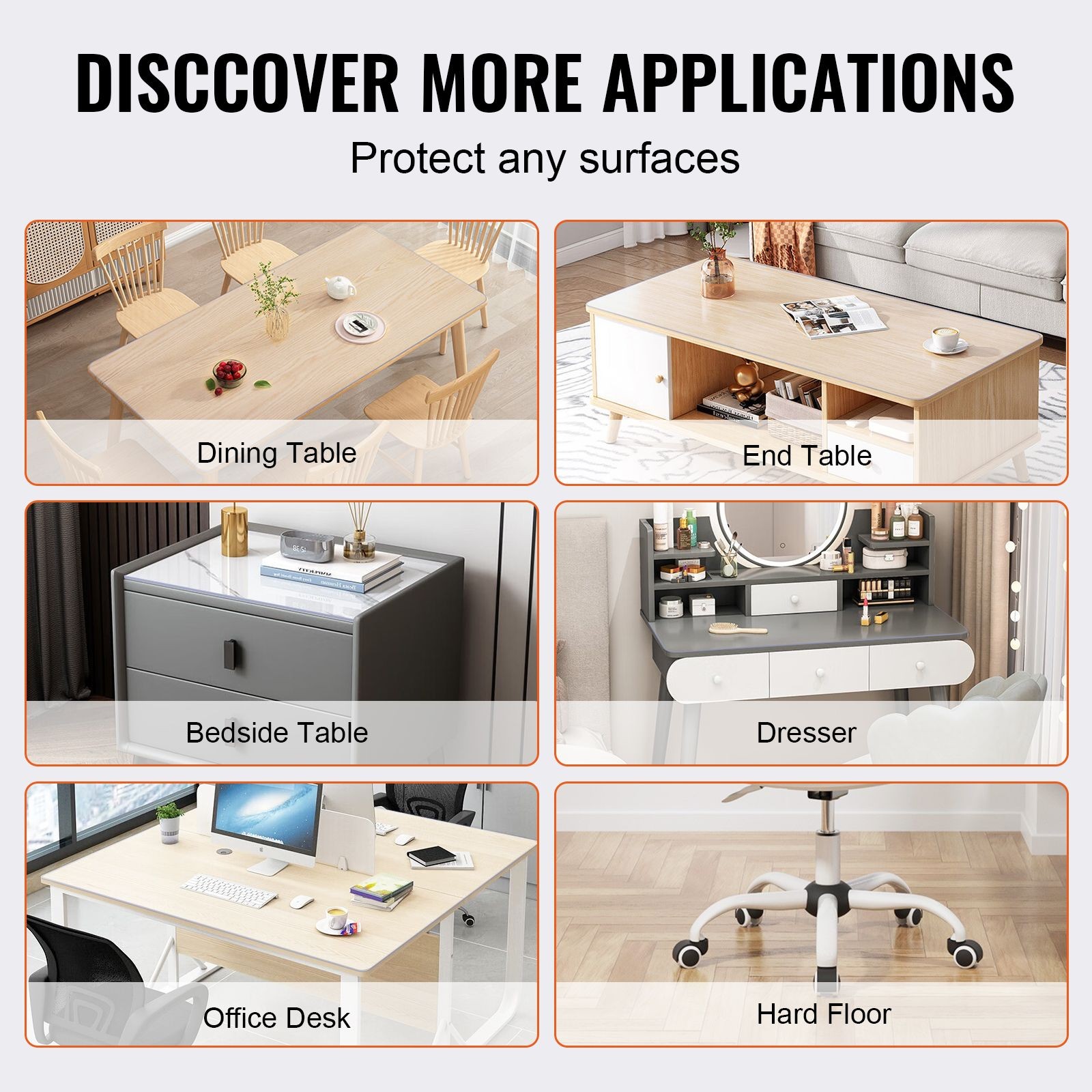 Clear Table Cover Protector, 18″ x 36″ Rectangle Table Cover, 1.5 mm Thick PVC