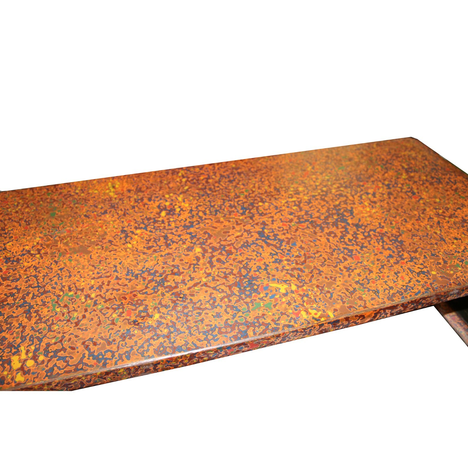 Handmade Orange Red Multi-Layer Lacquer Wood Scroll Low Table Stand cs5483