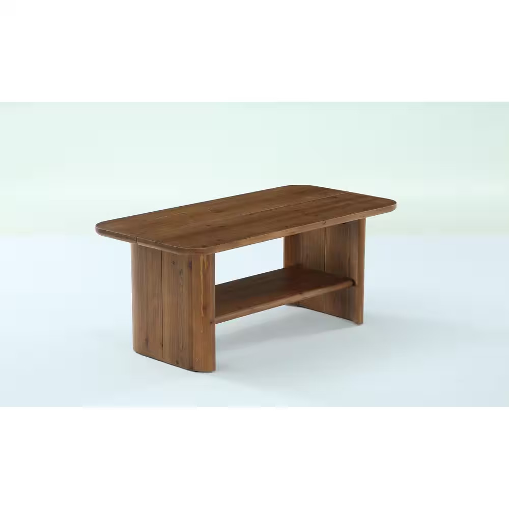 Kerlin 47 In. Brown Rectangle Solid Wood Coffee Table Center Low Cocktail Tea De