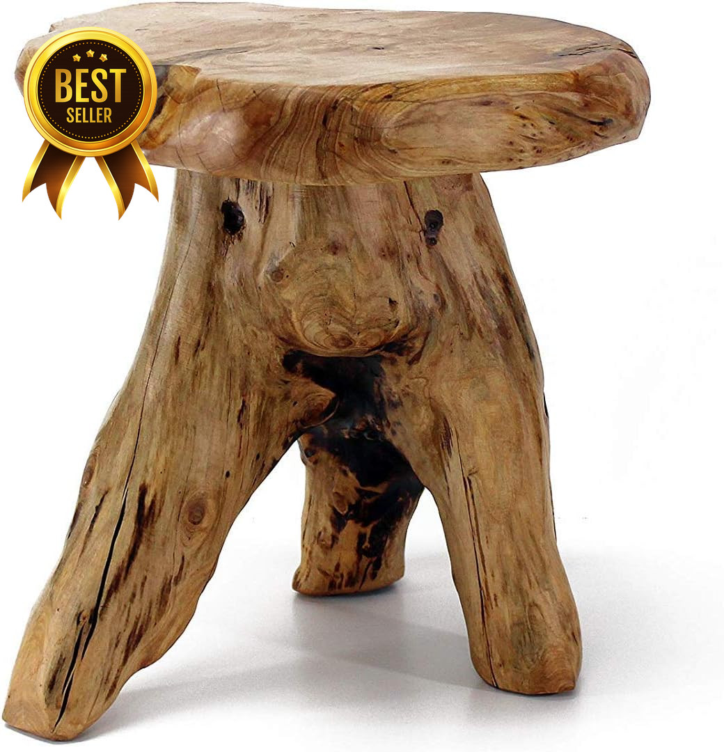 Natural Cedar Stump Stool, 14″ End Table, Live Edge Side Table, Plant Stand, Sma