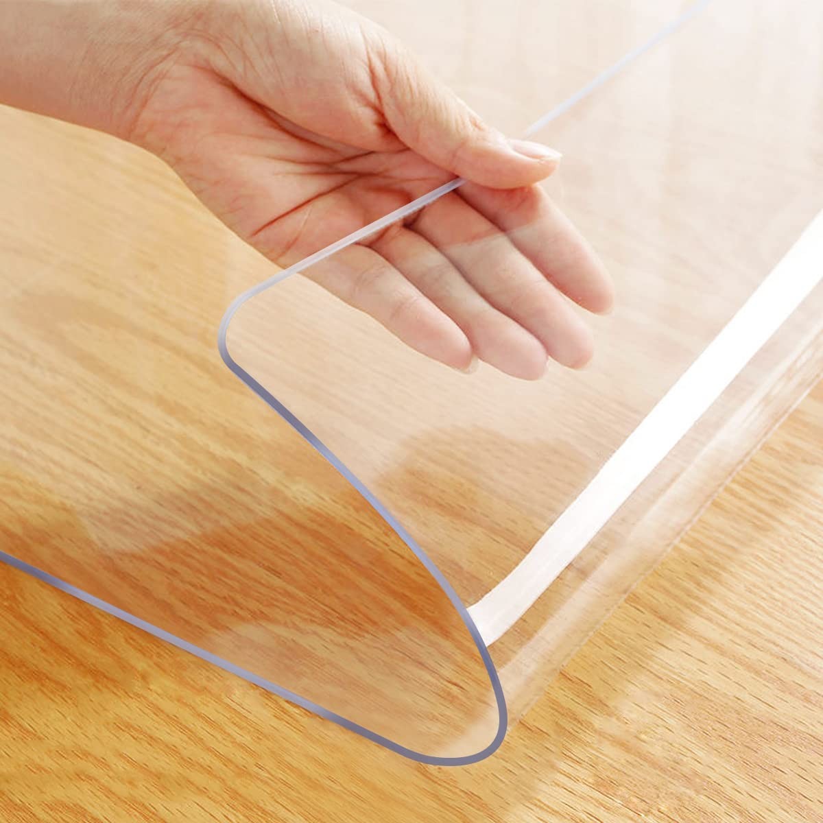 Plastic Table Protector,12×24 Inch,Clear PVC Vinyl,Heatproof,For Wood Furniture